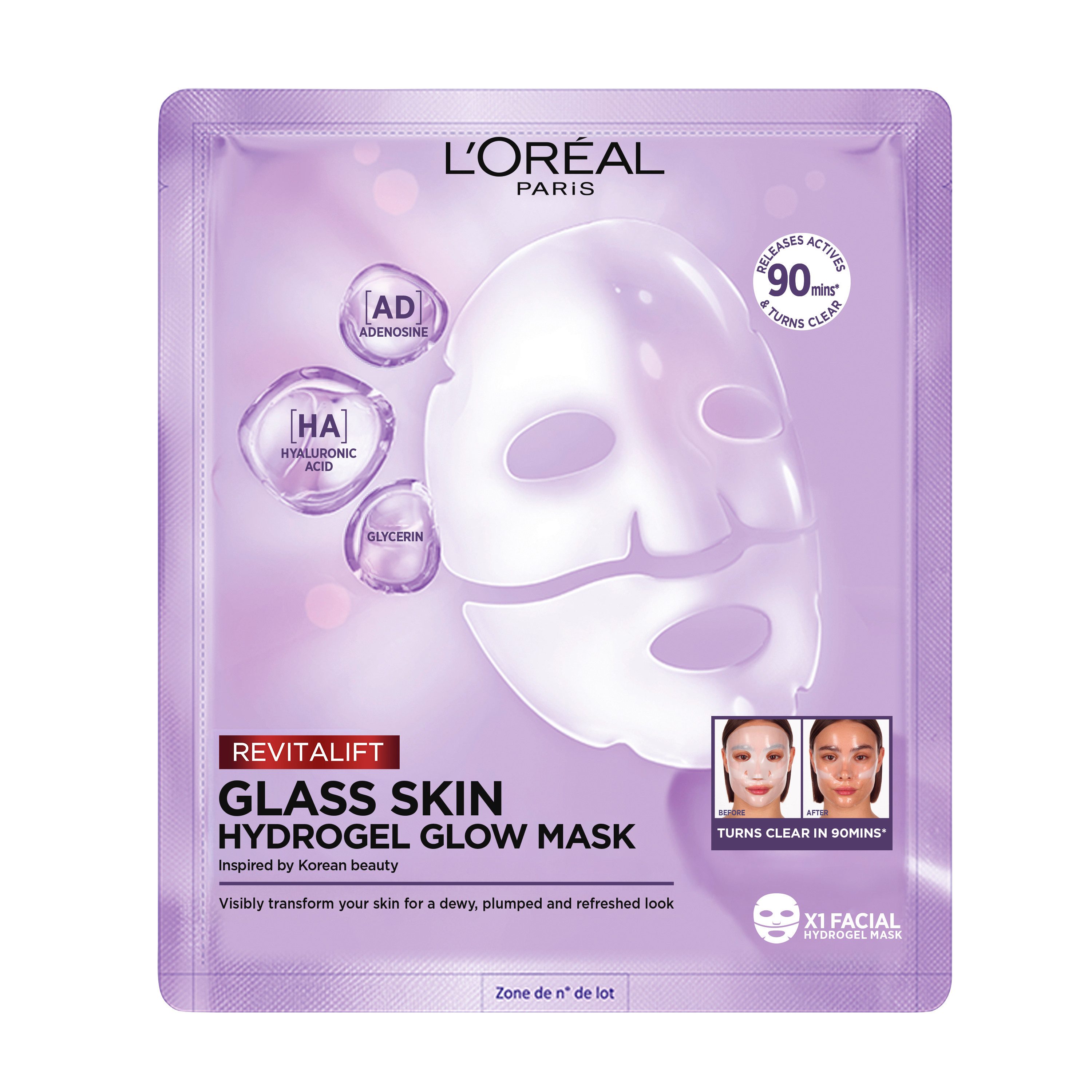L'ORÉAL PARIS Gesichtsmaske REVITALIFT GLASS SKIN HYDROGEL GLOW MASK