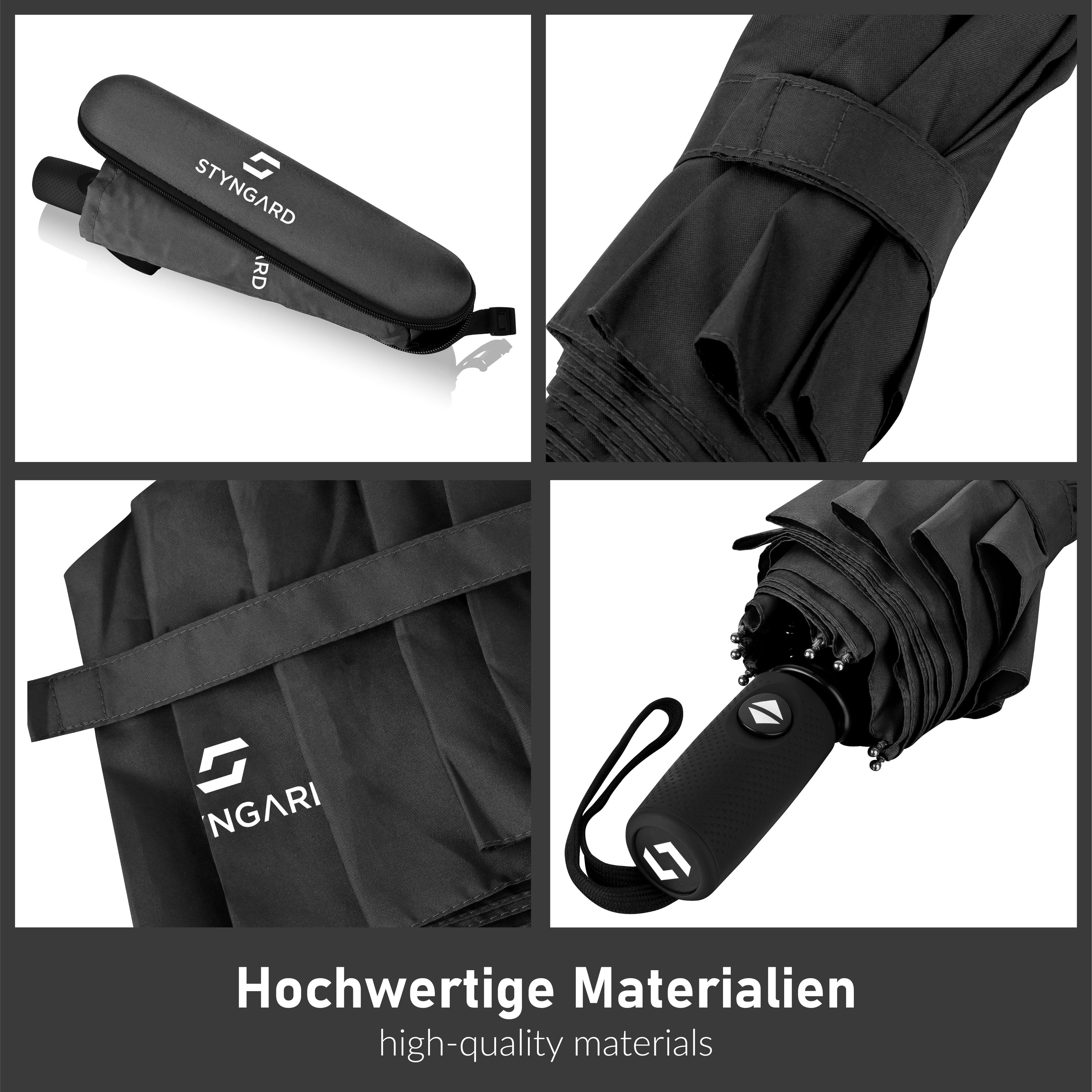 Styngard Taschenregenschirm Oslo, Sturmfest bis 140 km/h