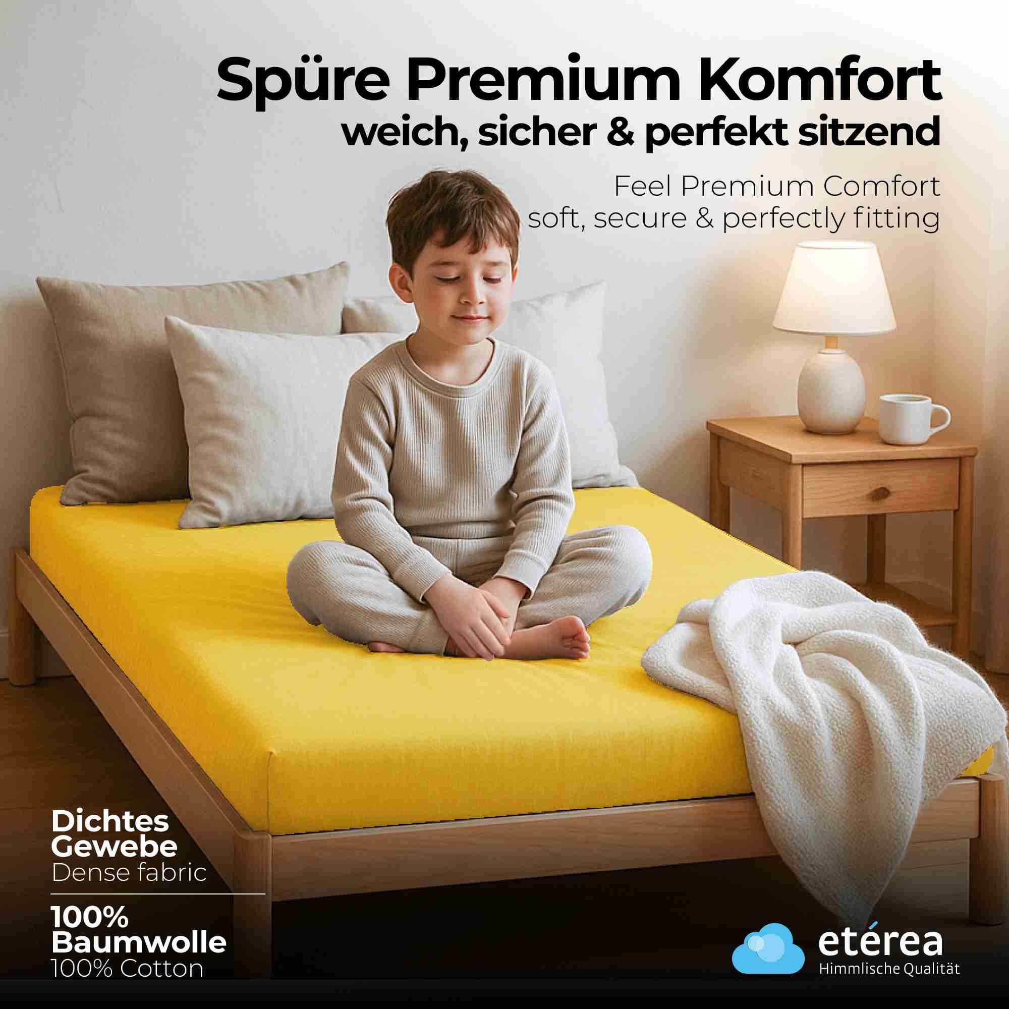 etérea Himmlische Qualität Spannbettlaken etérea Comfort Jersey Spannbettlaken, Jersey, Gummizug: rundum, (1 Stück)