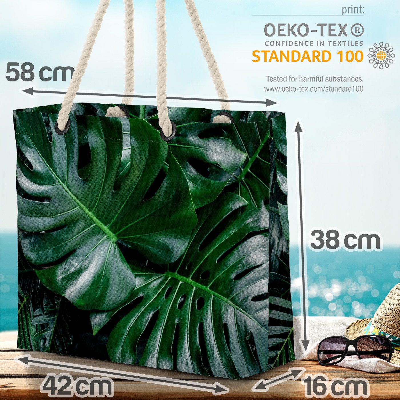 VOID Strandtasche (1-tlg), Palmenblätter Farnkraut Palmenblätter Farnkraut Blätter Palmen Pflanz