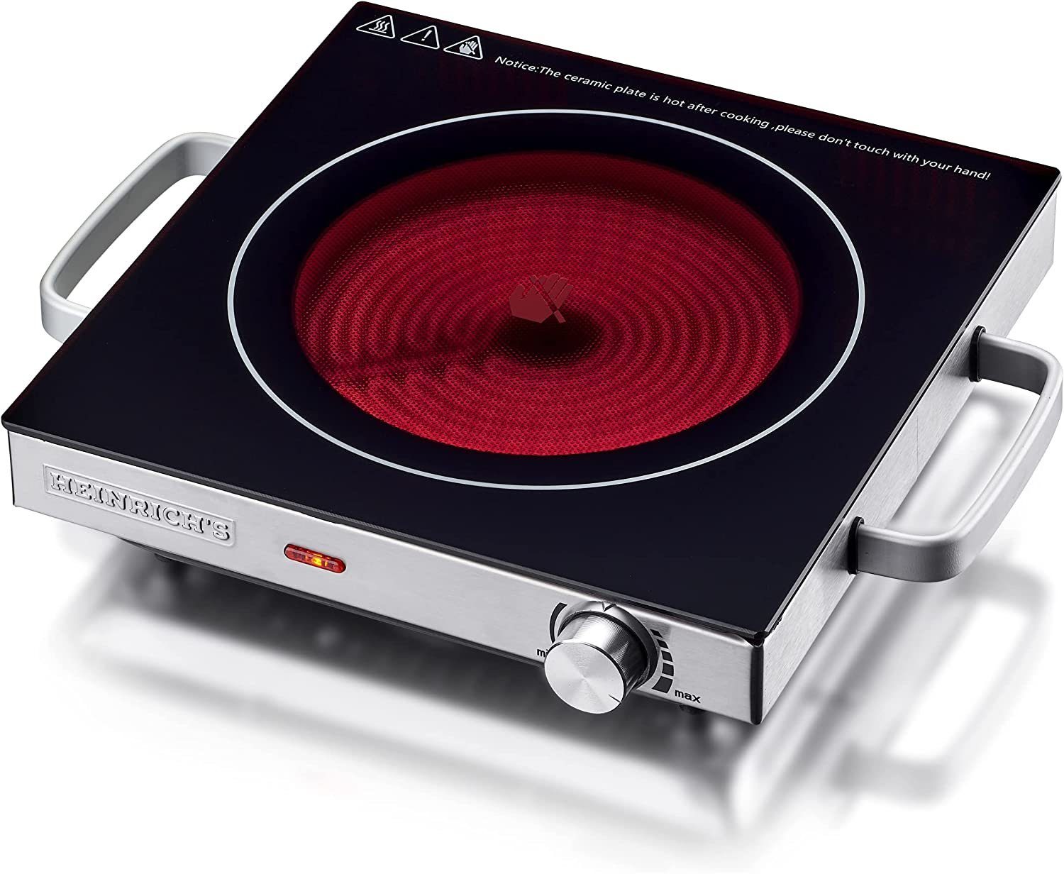 Heinrich´s Elektro-Kochfeld Doppel-Induktionskochplatte Doppelkochplatte, 2800 Watt, Stufenlose Temperaturregelung, Elektro Induktionskochfeld