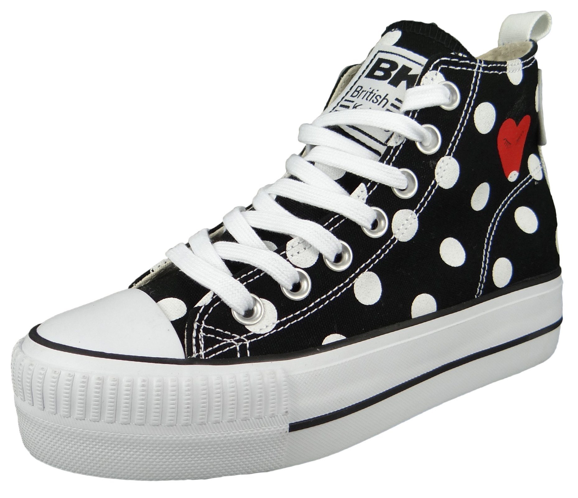 B50-3724 05 Black/White/Heart Sneaker