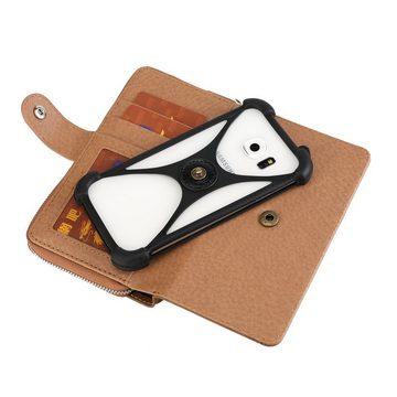 K-S-Trade Handyhülle für Xiaomi Redmi A1, Handy Schutz Hülle + Kopfhörer Portemonnee Tasche Wallet-Case