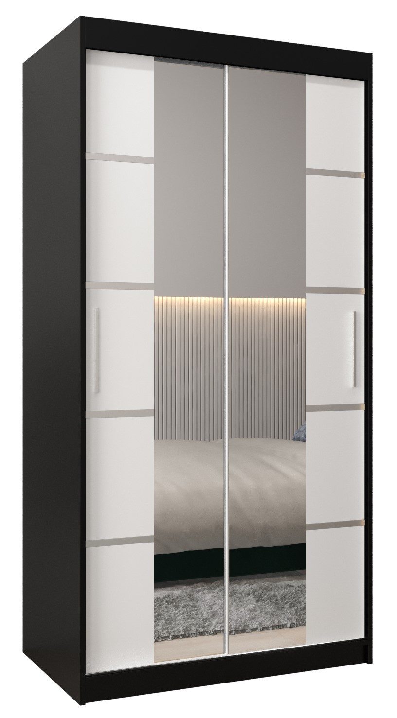 ABIKS MÖBEL Schwebetürenschrank Verona 4 Schlafzimmerschrank, mit Spiegel, Kleiderstange und Regalen