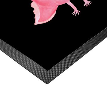 Fußmatte Axolotl glücklich - Schwarz - Geschenk, gute Laune, Lurche, Fußabstre, Mr. & Mrs. Panda, Höhe: 0.6 mm