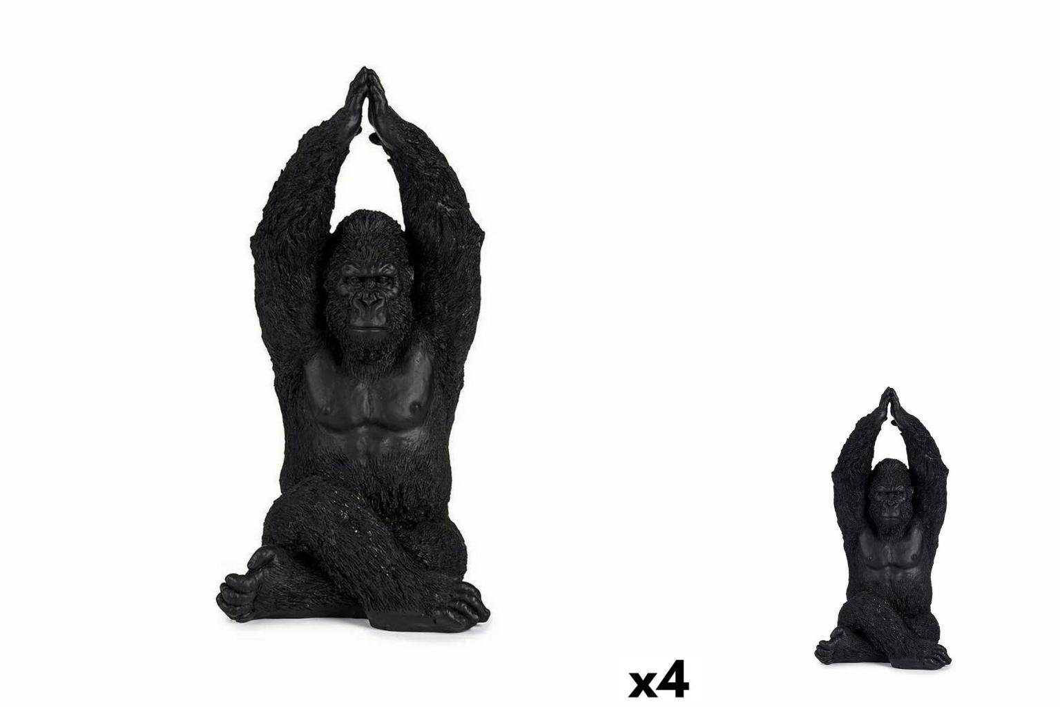 Gift Decor Dekoobjekt Yoga 19,5 4 Stück x 18 36,5 Deko-Figur x cm Schwarz Gorilla