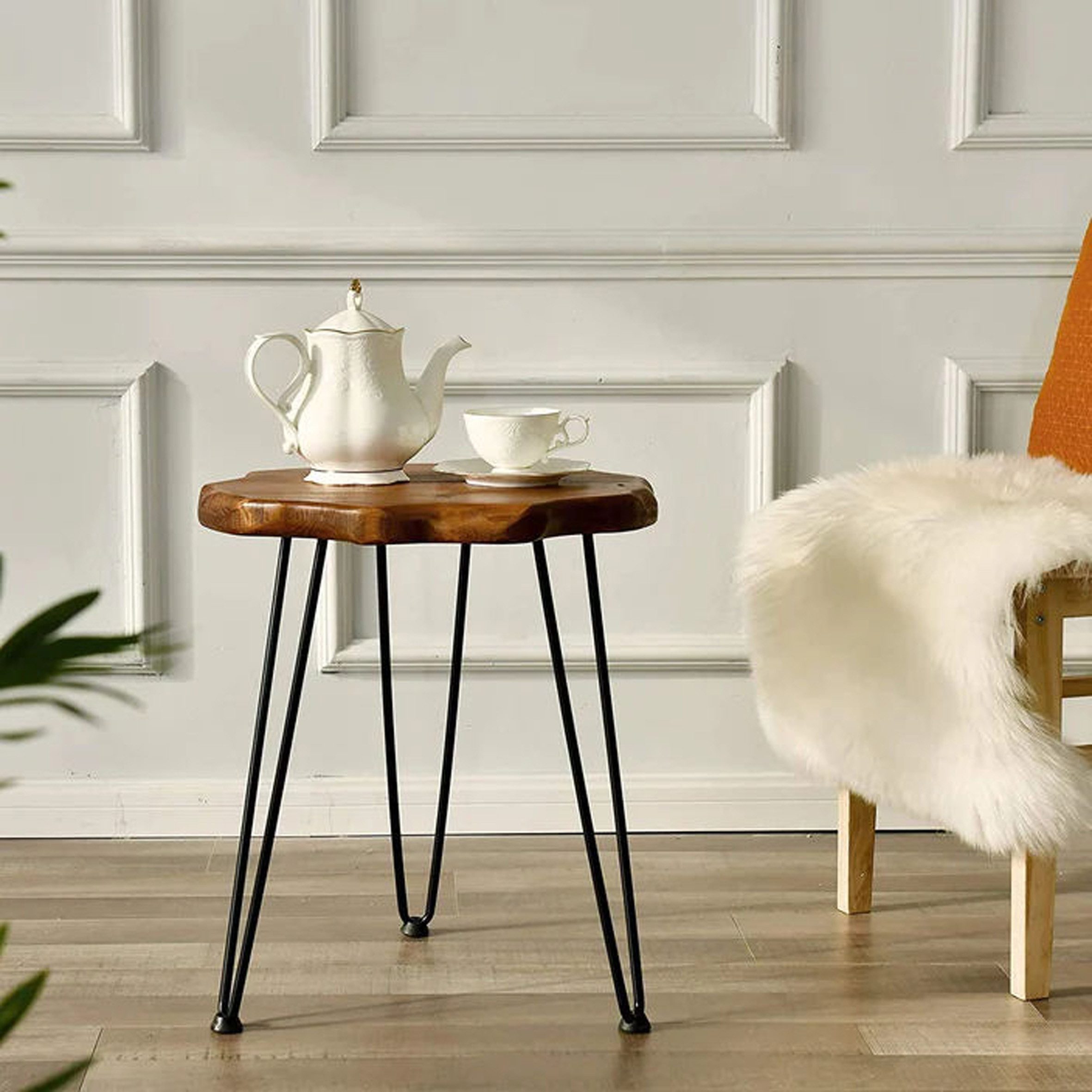 Spetebo Beistelltisch Holz Beistelltisch Kiefer massiv 45 cm - rund