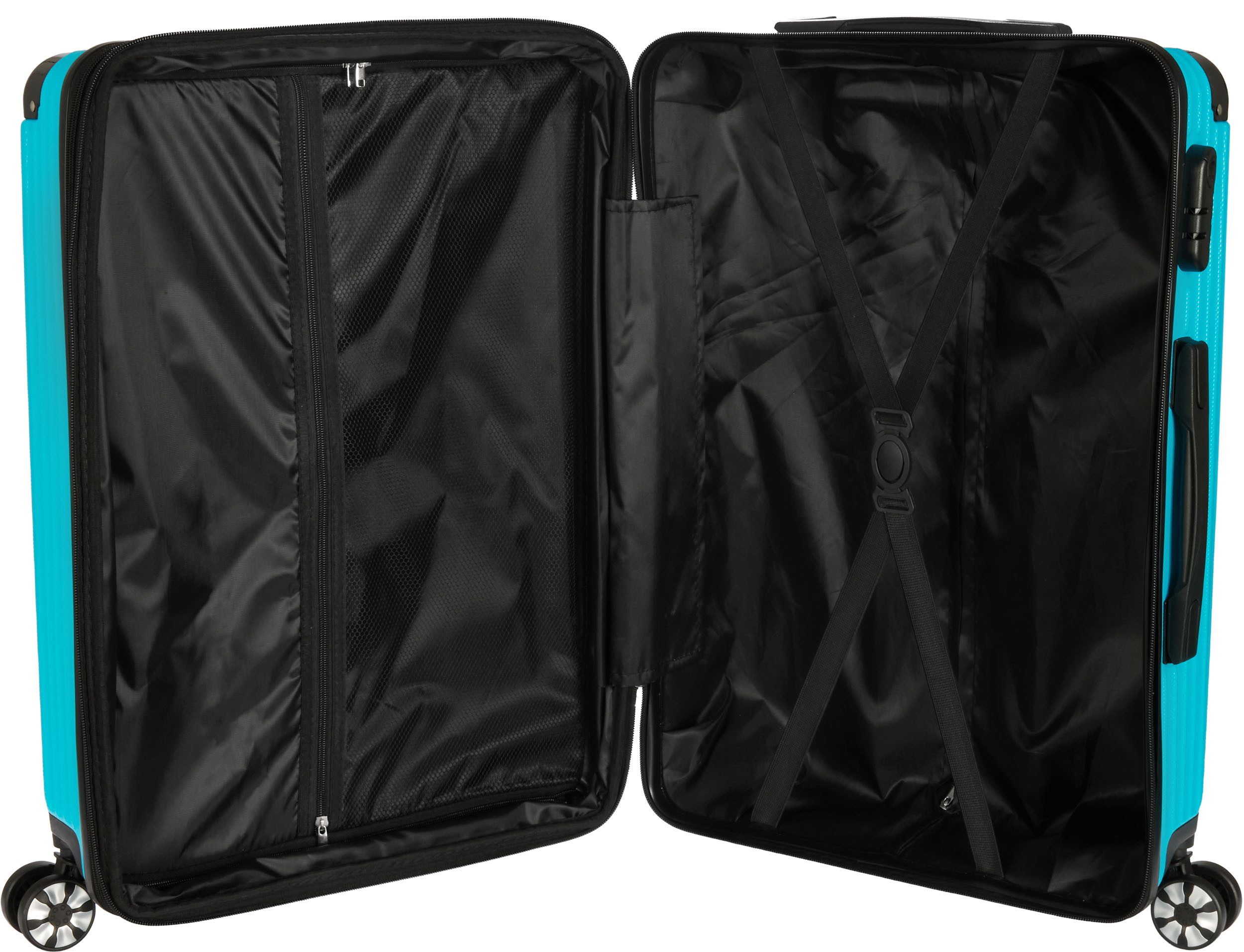 BRUBAKER Koffer London - Hartschalen Reisekoffer mit Zahlenschloss, 4 Rollen, Rollkoffer 49 x 76,5 x 29,5 cm - Hartschalenkoffer Trolley, Größe XL – Bild 4 von 5