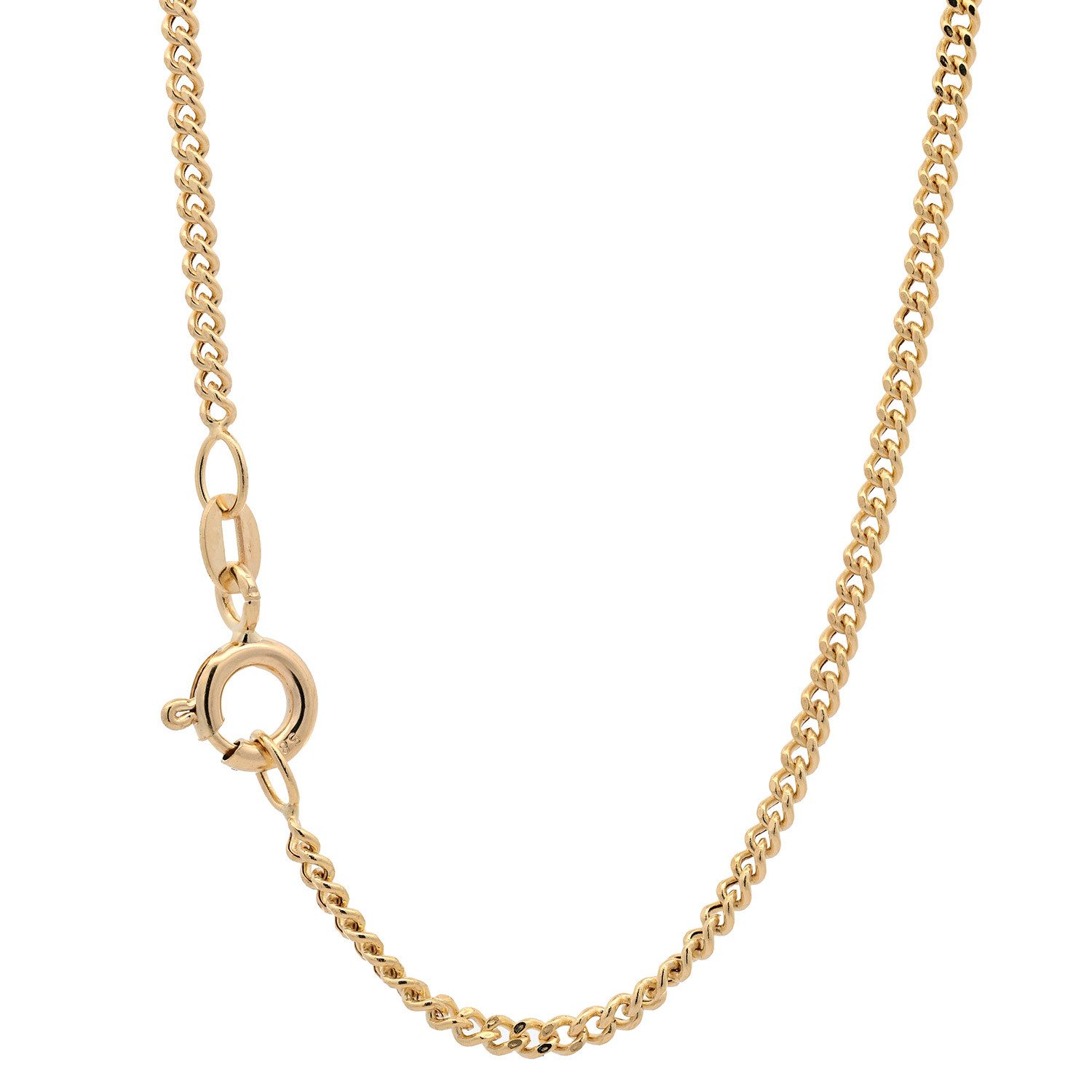Goldkette Goldkette Panzerkette hohl Halskette 1,8mm 42cm 585-14 Karat Gold