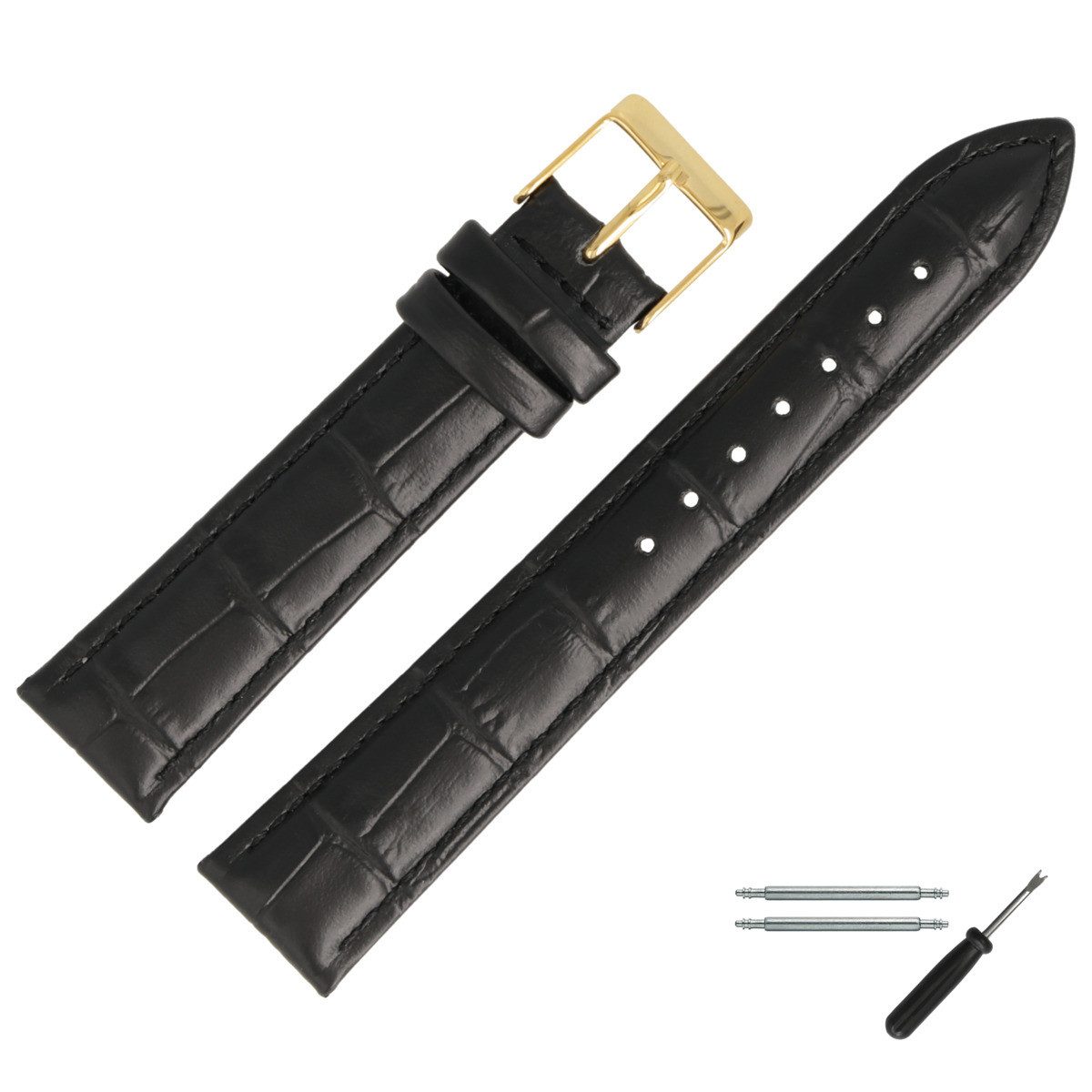 MARBURGER Uhrenarmband 18mm Leder Alligator Prägung günstig online kaufen