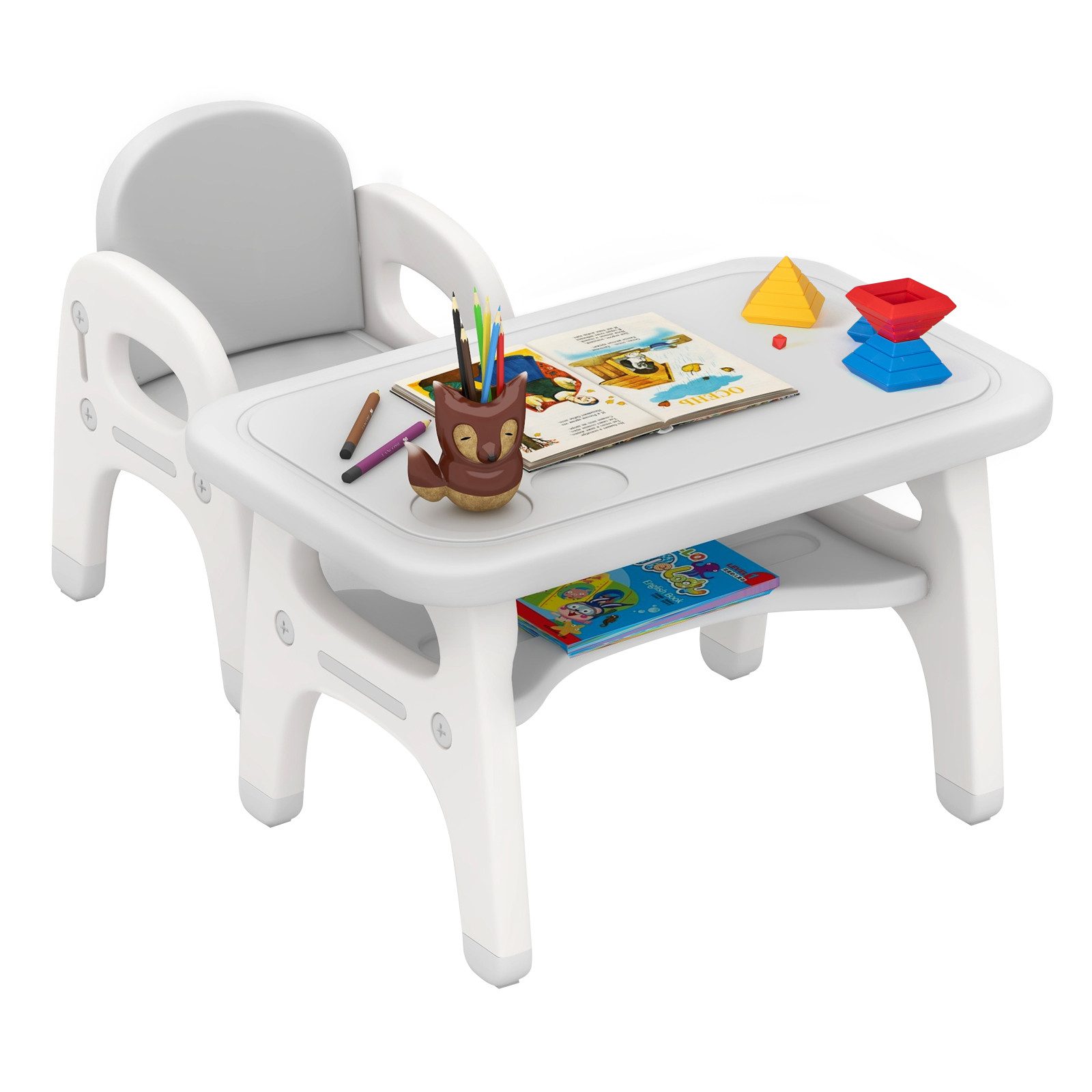 COSTWAY Kindersitzgruppe Kindertisch, Kindermöbel, (2-tlg), mit günstig online kaufen