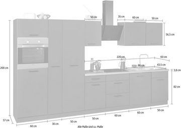 wiho Küchen Küchenzeile Esbo, mit E-Geräten, Breite 360 cm