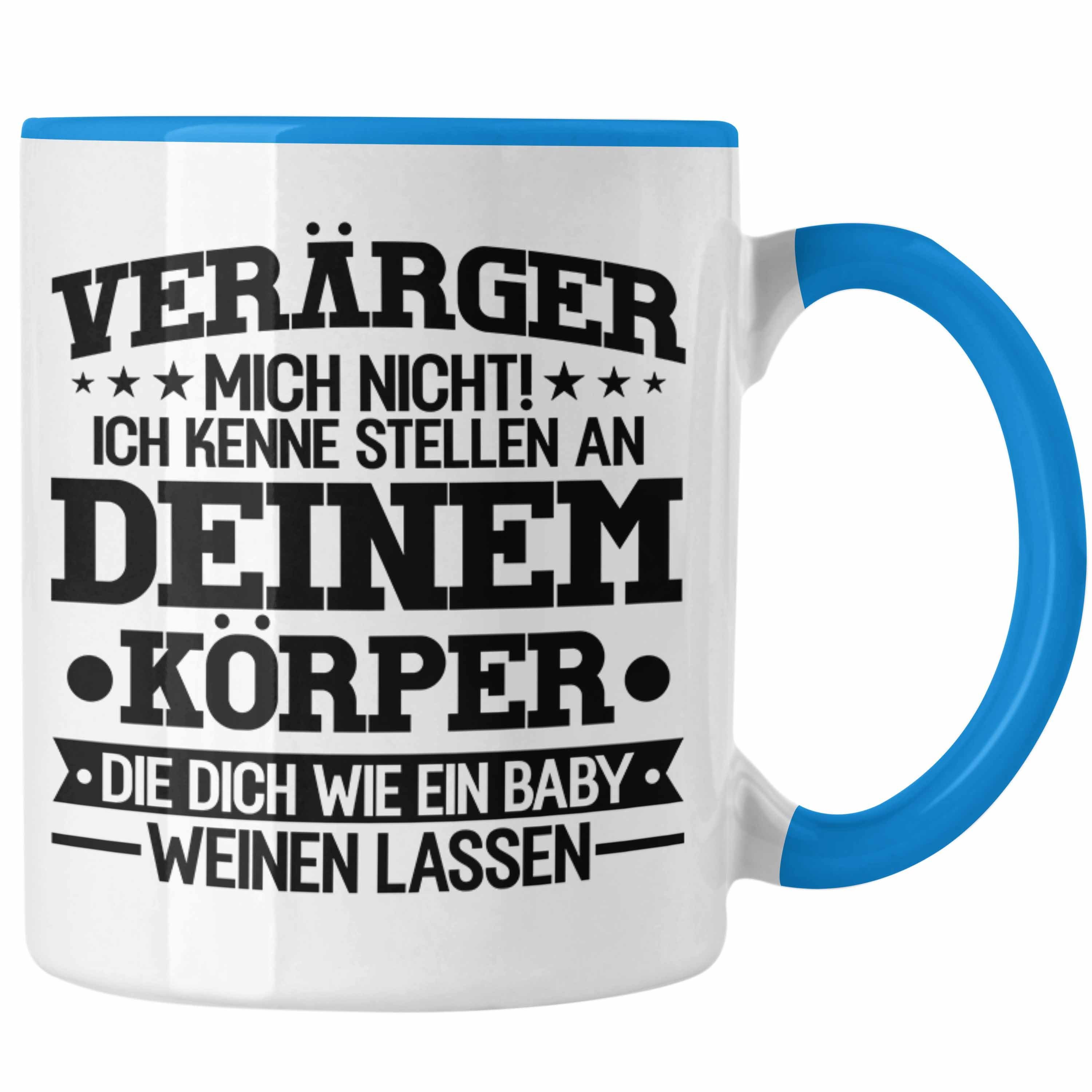 Trendation Tasse Trendation Blau Physiotherapie - Geschenkidee Lustiger Praxis Tasse Geschenk Spruch Physiotherapeut