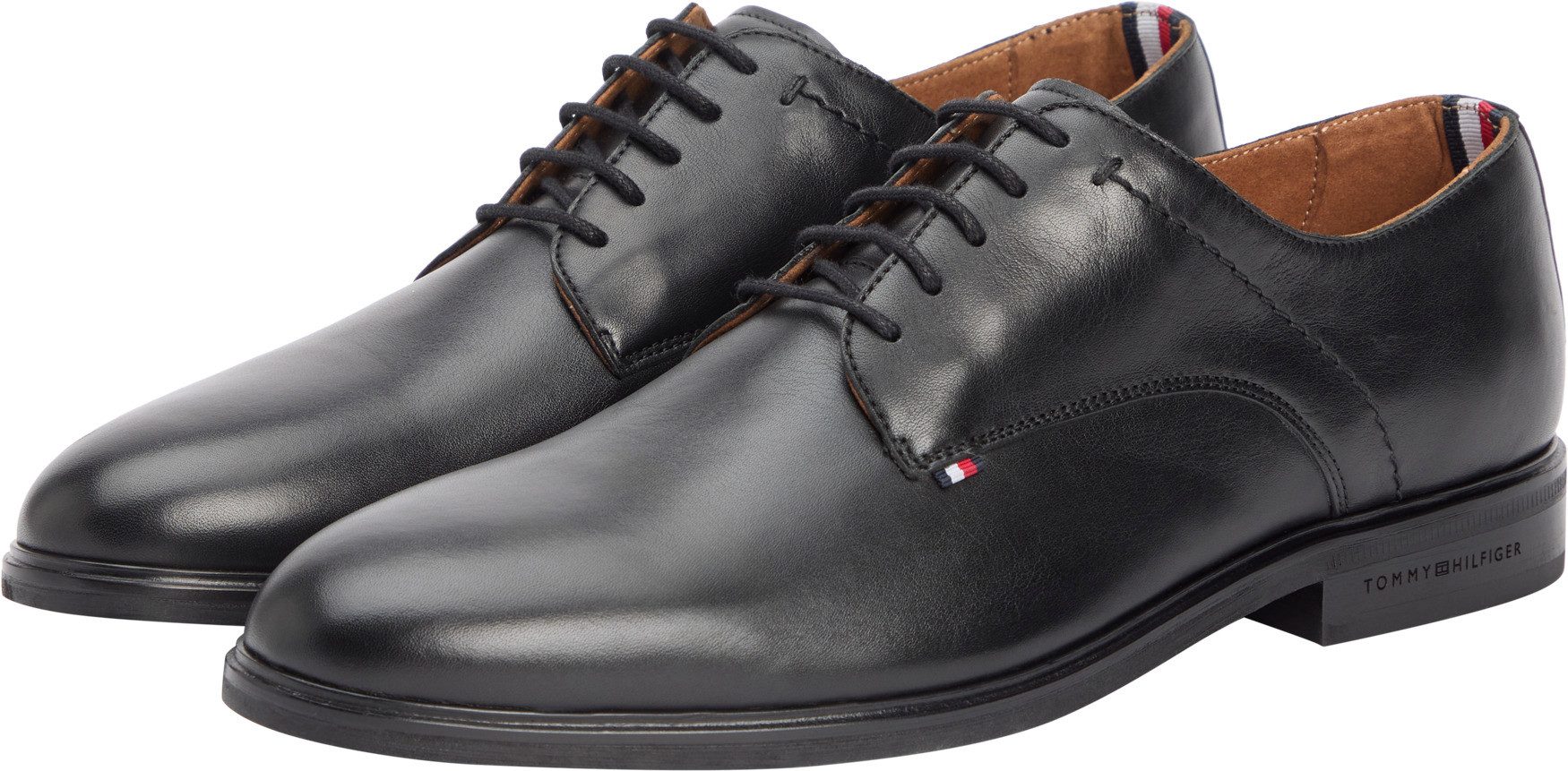 Tommy Hilfiger HILFIGER THUNIT LTH SHOE Schnürschuh, Blockabsatz, Businessschuh, Abendschuh in edlem Used Look