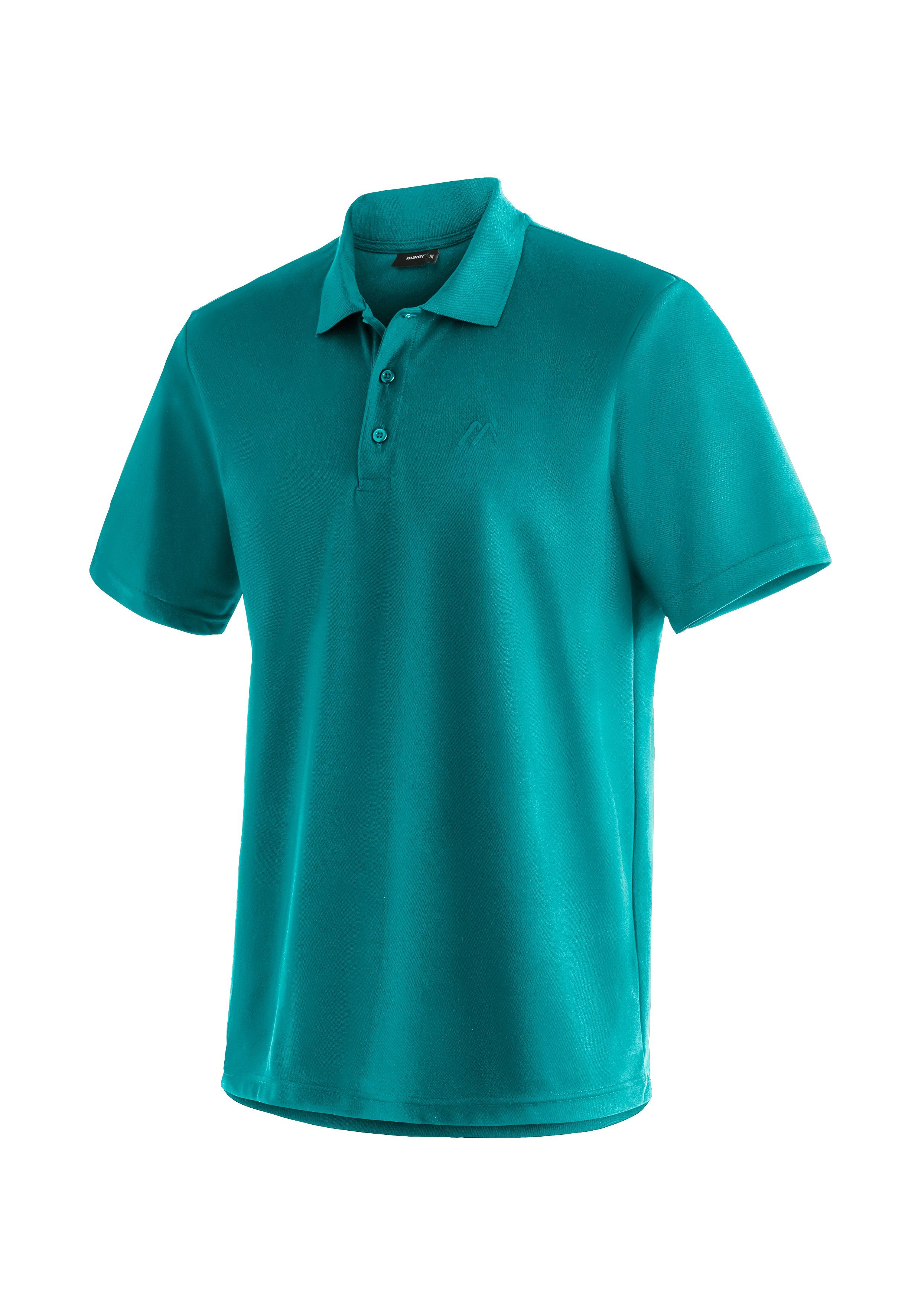 bequemes Ulrich Polo-Shirt und für Maier Sports Wandershirt, Herren Funktionsshirt Freizeit seegrün Wandern