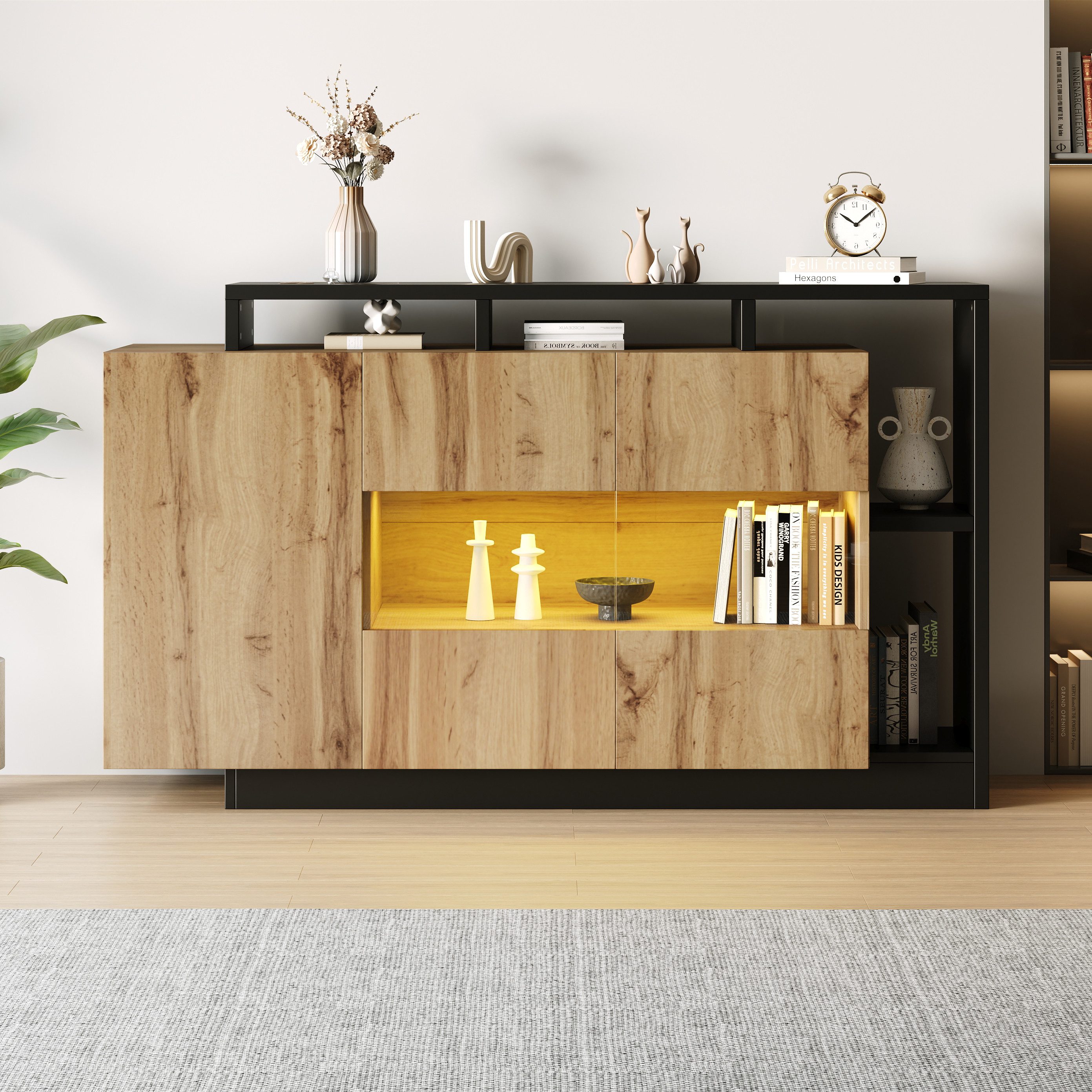 HAUSS SPOLE Sideboard Glas-Esszimmerschrank für Wohnzimmer günstig online kaufen