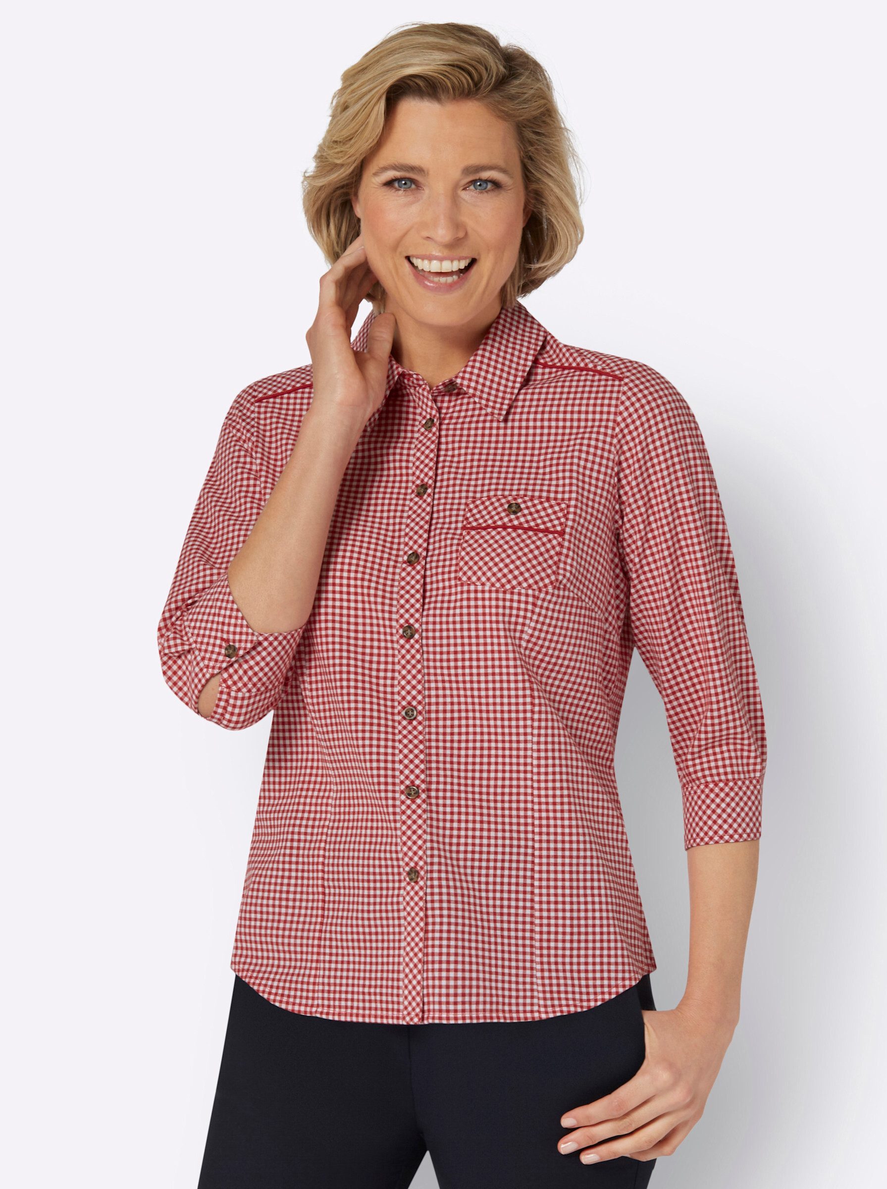 Sieh an! Klassische Bluse Karobluse günstig online kaufen
