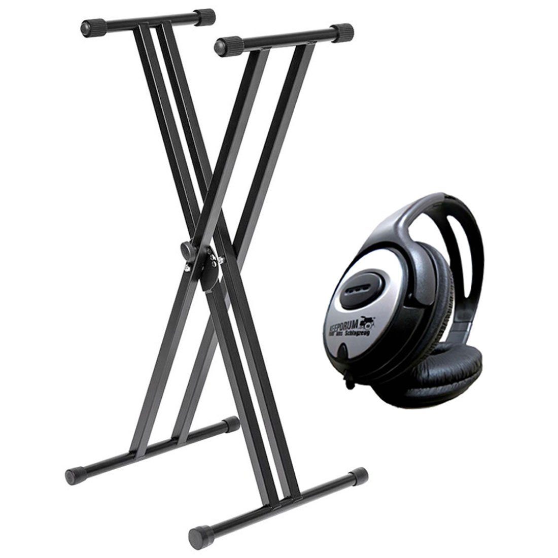 Stagg Подставка для клавиатуры Stagg Подставка для клавиатуры doppelstrebig mit Kopfhörer