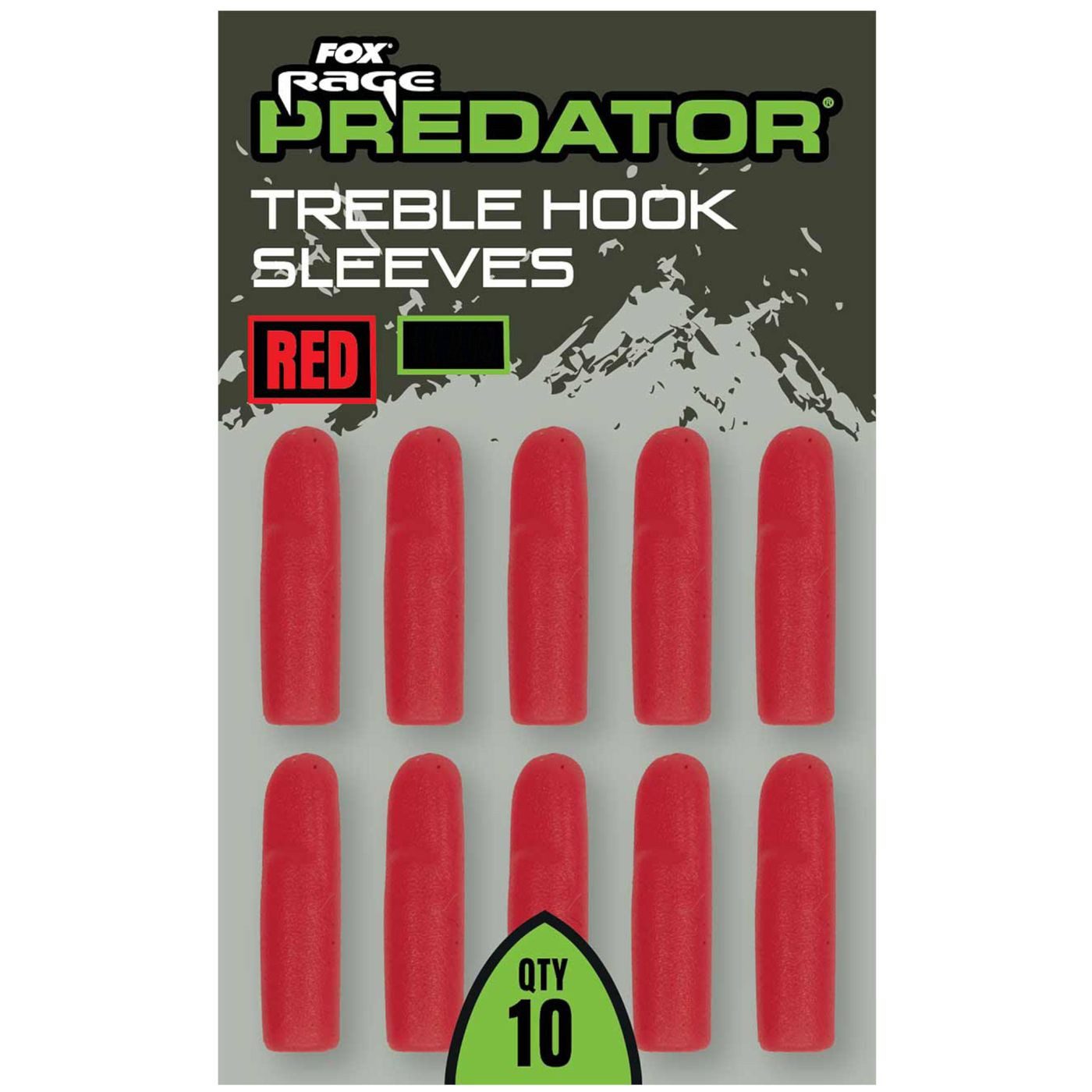 Drillingshaken Fox Rage Predator Red Treble Hook Sleeves - 10 Hülsen zum Vorfachbau
