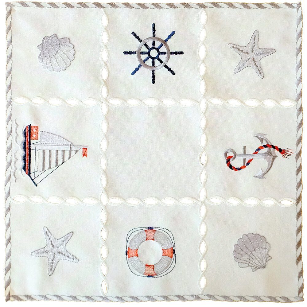 matches21 HOME & HOBBY Tischdecke Tischdeckchen NINA maritime Stickerei & C günstig online kaufen