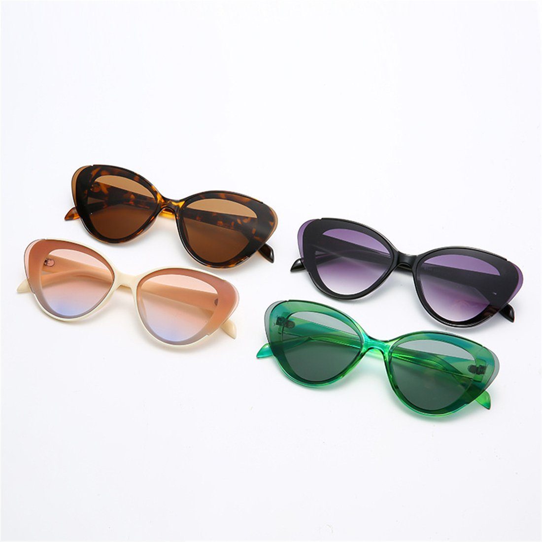 trendige Katzenaugen-Sonnenbrille, Sonnenbrille Damenmode DÖRÖY Blackout-Sonnenbrille