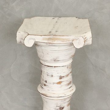 Oriental Galerie Blumenhocker Säule Weiß Whitewash 60 cm (1 St)