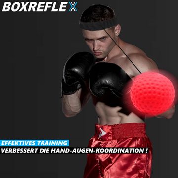 MAVURA Spielball BOXREFLEX Box Reflexball Stirnband Ball Boxen Reaktionsball 3 Bälle, Fight Reflex Boxing Kopfband für Speed Training Punch Sport Übung