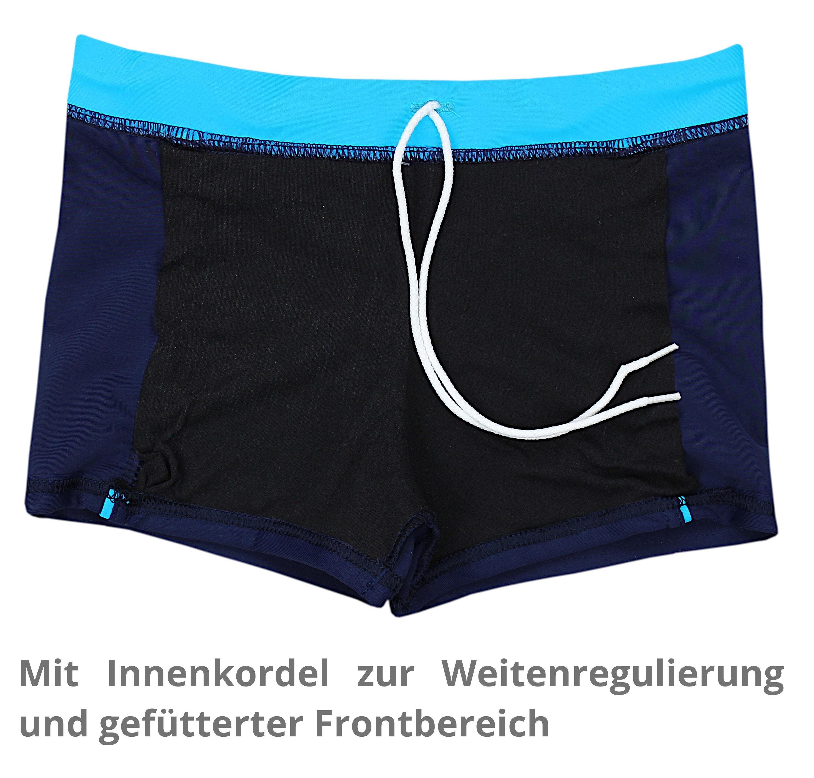 024 Seitliche / Blau Schwimmhose Kinder Badeshorts Badehose Aquarti Jungen Paspel Dunkelblau Aquarti Badeshorts