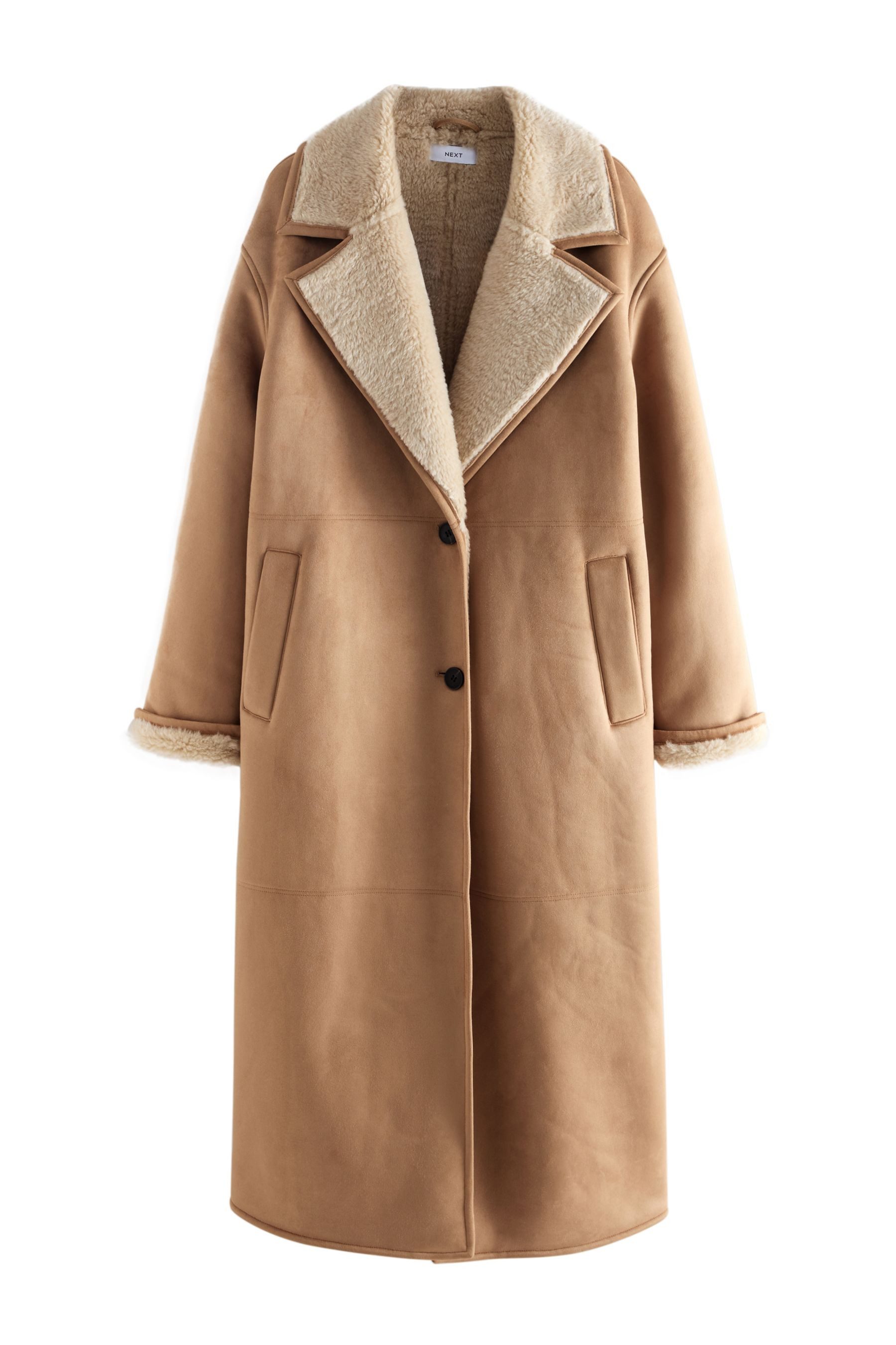 Next Langmantel Shearling-Maximantel (1-tlg) günstig online kaufen