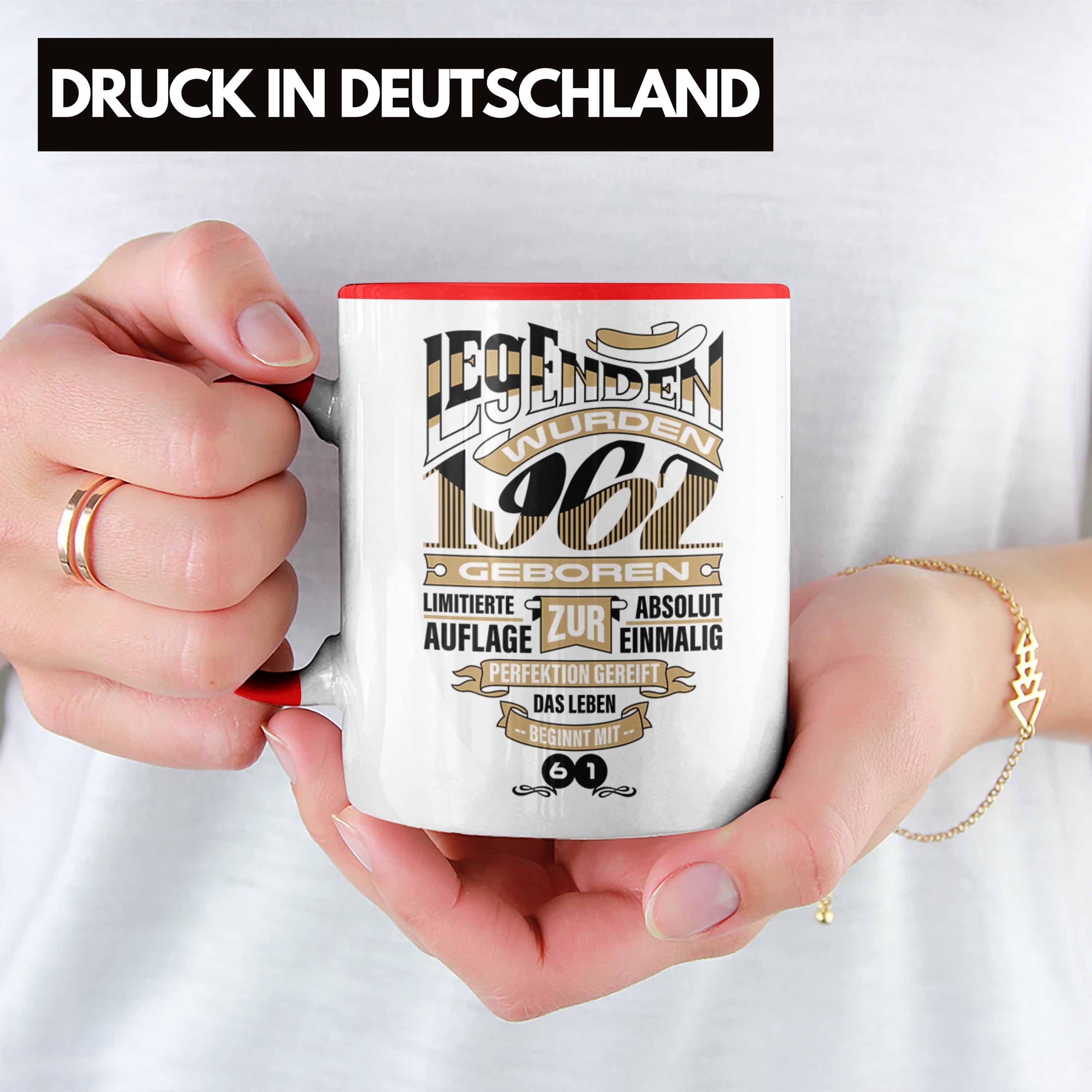 Geburtstag Trendation Mutter Tasse TRENDATION Rot Geschenkidee Geschenk 60. 60er Vater 60 Frau Mann Tasse