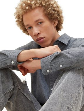 TOM TAILOR Denim Langarmhemd Heringbo