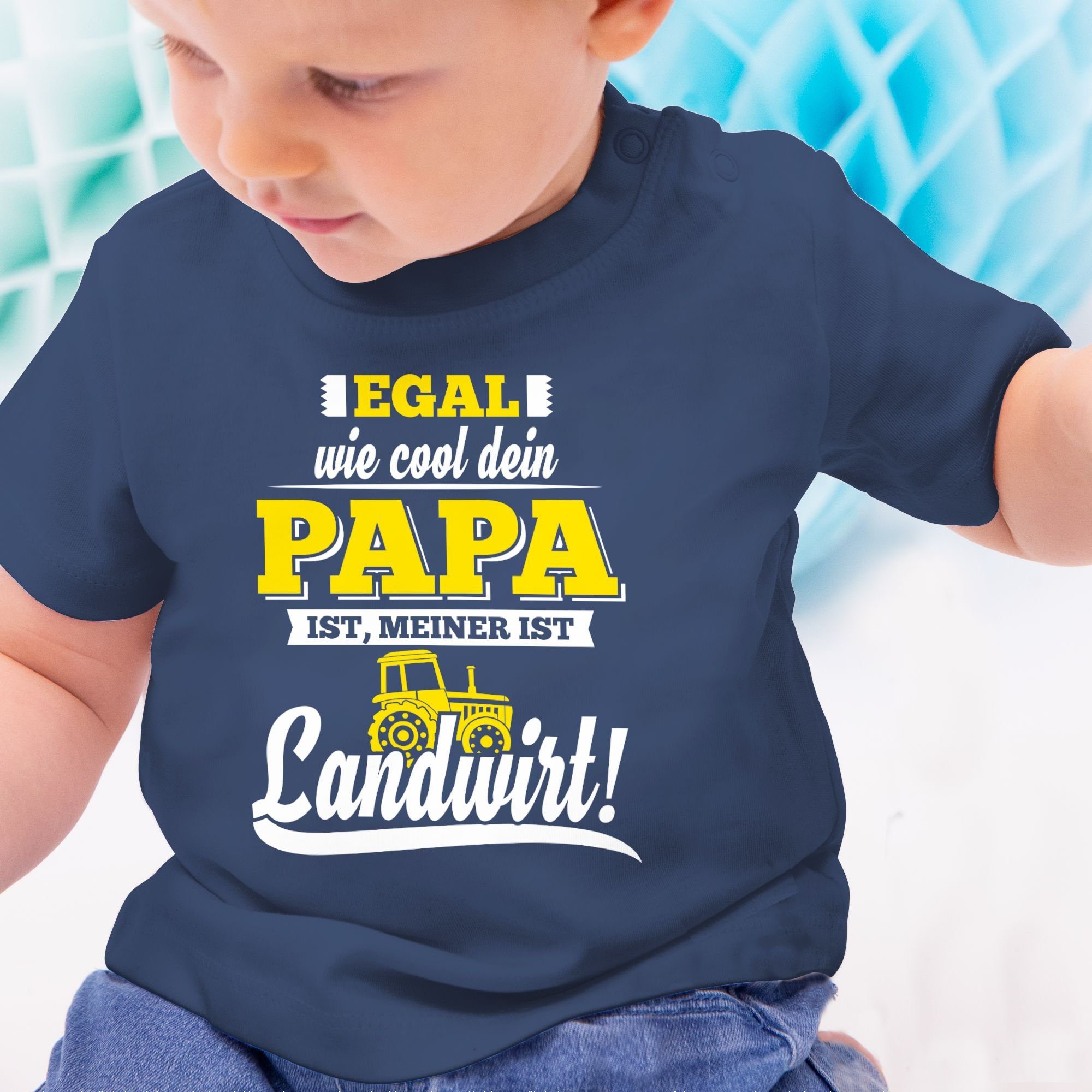 T-Shirt 1 Navy Baby Papa ist Sprüche Shirtracer Blau Cool wie meiner Landwirt Egal dein