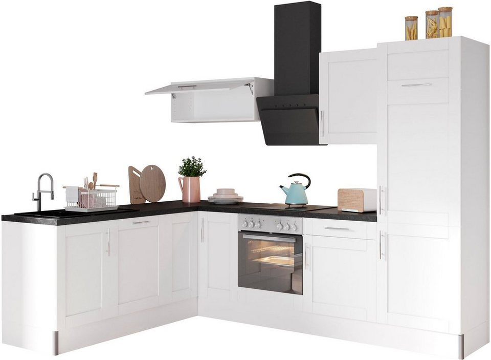 OPTIFIT Küche Ahus, 200 x 270 cm breit, ohne E-Geräte, Soft Close Funktion,  MDF Fronten, Soft-Close-Funktion