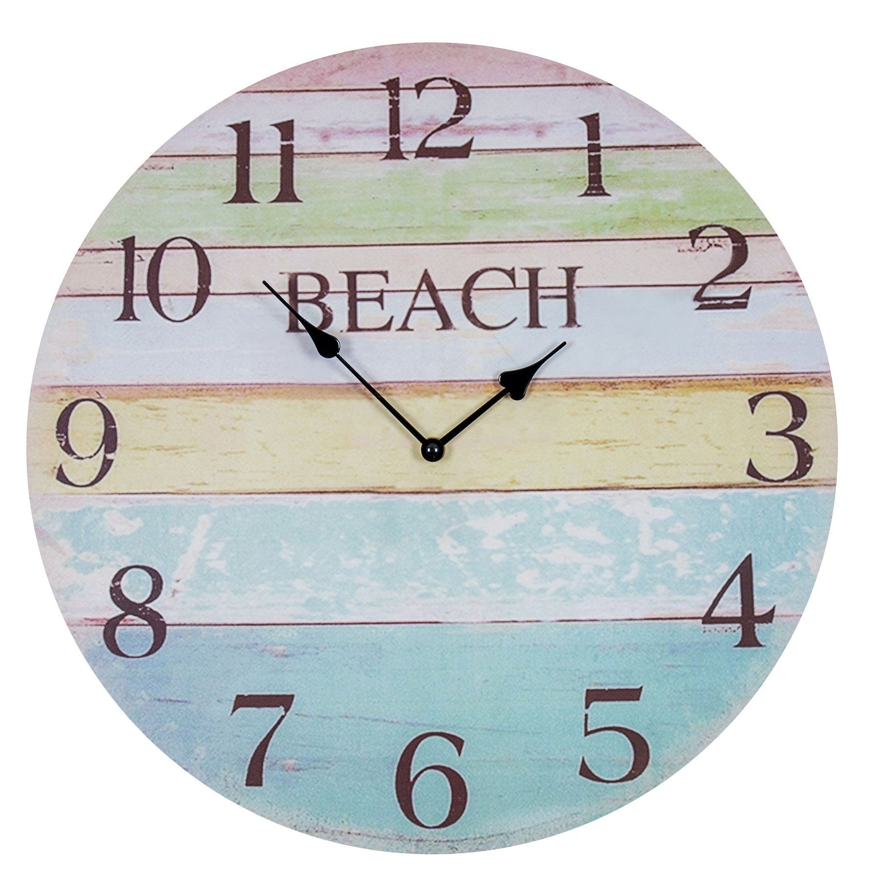 Levandeo® Wanduhr (Wanduhr D45cm Beach Bunt günstig online kaufen