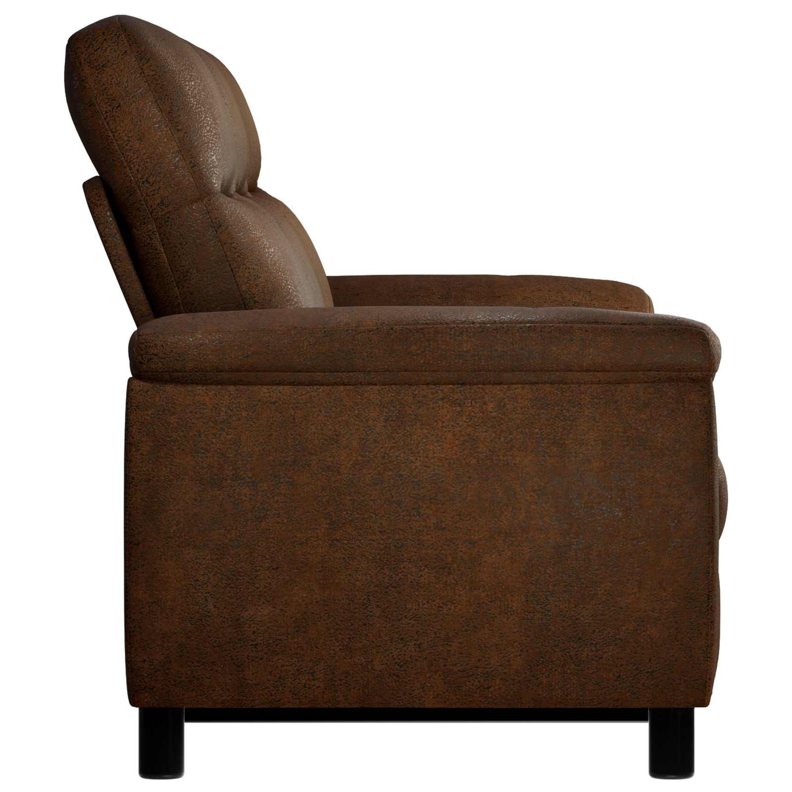 vidaXL Sofa Sofa Braun 214 x 90 x 95 cm Kunstwildleder, 1 Teile – Bild 4 von 5