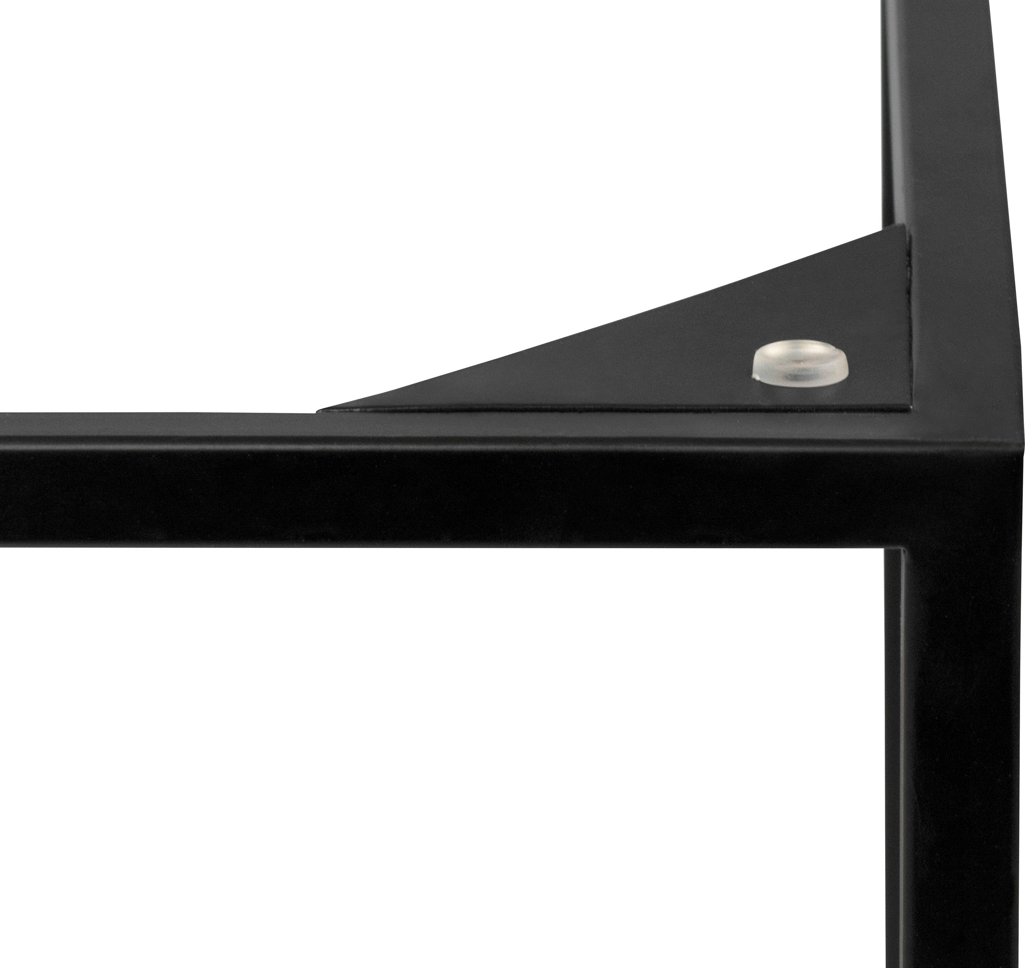 TemaHome walnuß Couchtisch mit schwarz Chromegestell, | Gleam, Breite cm 50 silbernen und Mamorplatte