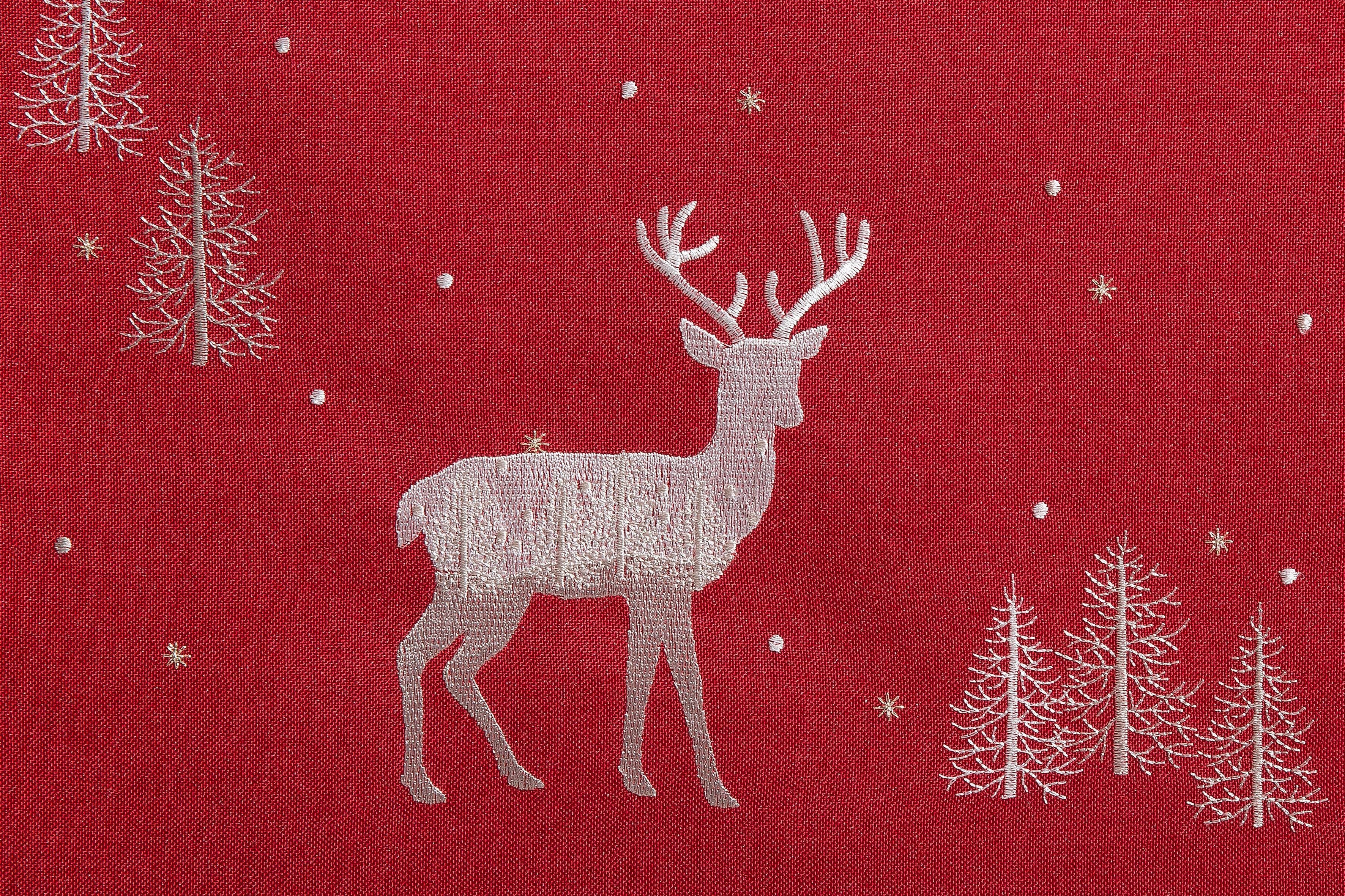 Dreams Tischdecke Hirsch, Weihnachtsdeko rot (1-tlg)