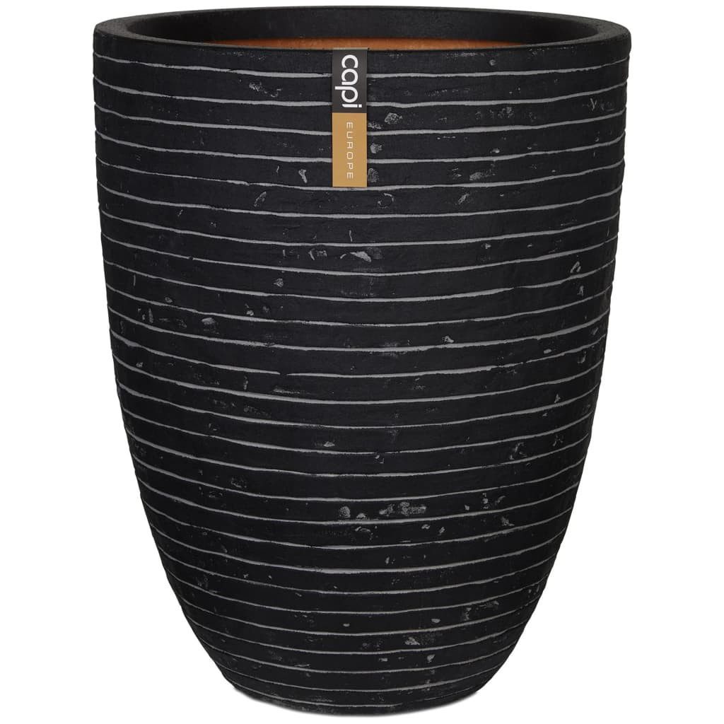 Capi Blumentopf Blumenkübel Nature Row Elegant Niedrig 36x47 cm Anthrazit KRWZ782 (1 St)