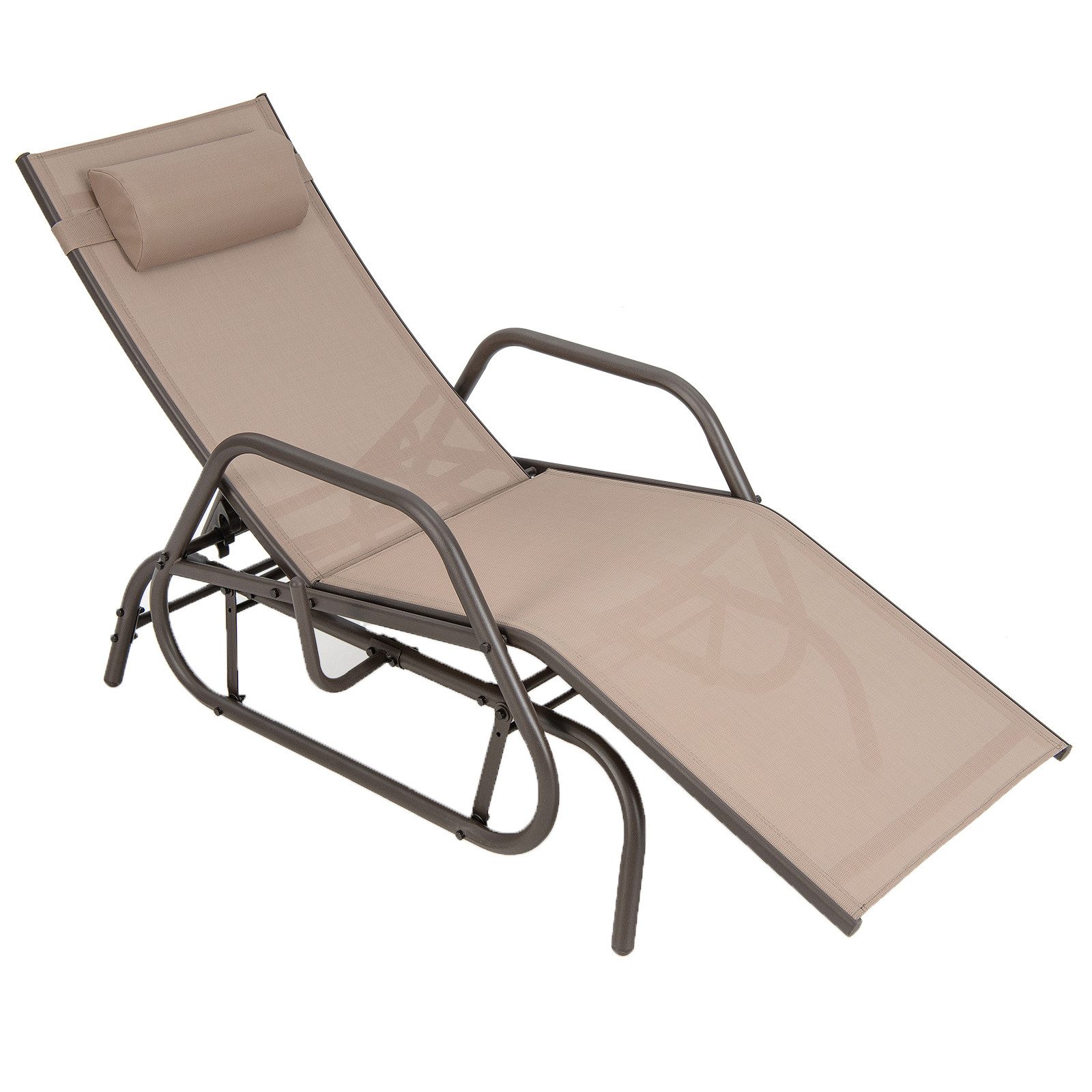 COSTWAY Gartenliege Sonnenliege, 3-fach verstellbar, Schaukelfunktion günstig online kaufen