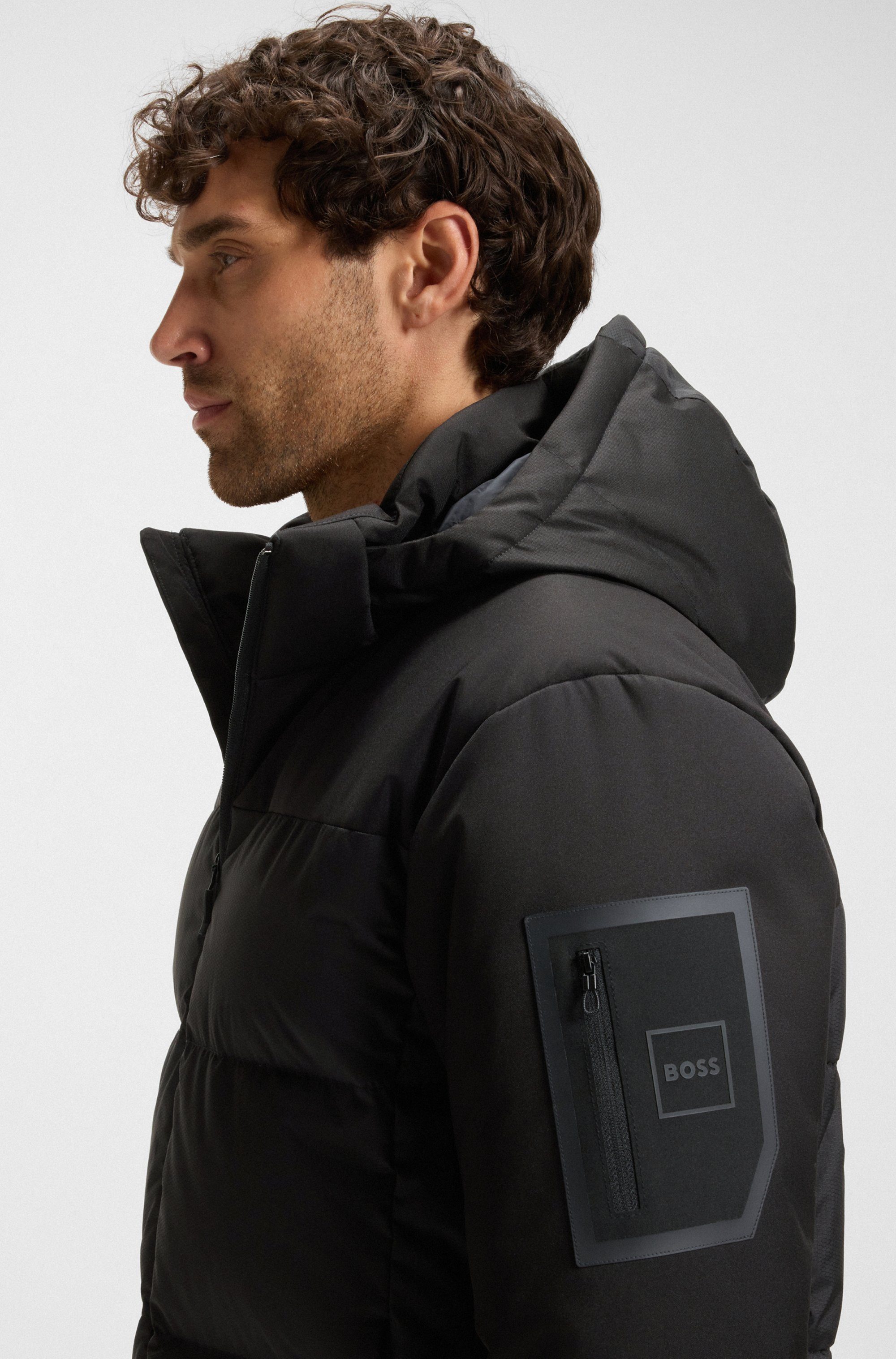 BOSS GREEN Daunenjacke abnehmbare Kapuze, Regular Fit, warm wattiert – Bild 3 von 5