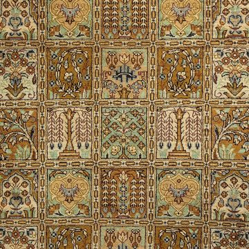 Orientteppich Perser - Ghom - 72 x 52 cm - mehrfarbig, morgenland, rechteckig, Höhe: 10 mm, Wohnzimmer, Handgeknüpft, Einzelstück mit Zertifikat