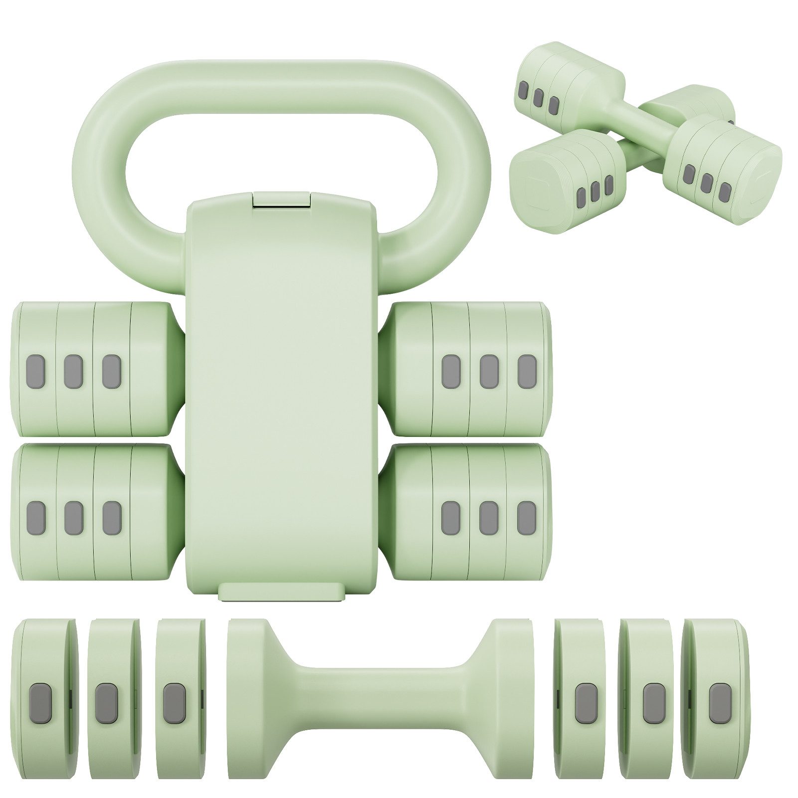 TLGREEN Hantel-Set Verstellbare Frauen Set,1-5kg Kurzhanteln 2er Set, (4-in-1 Dumbbell Set für Frauen und Männer), Gewichte Hantel für Home Gym, Krafttraining Zuhause