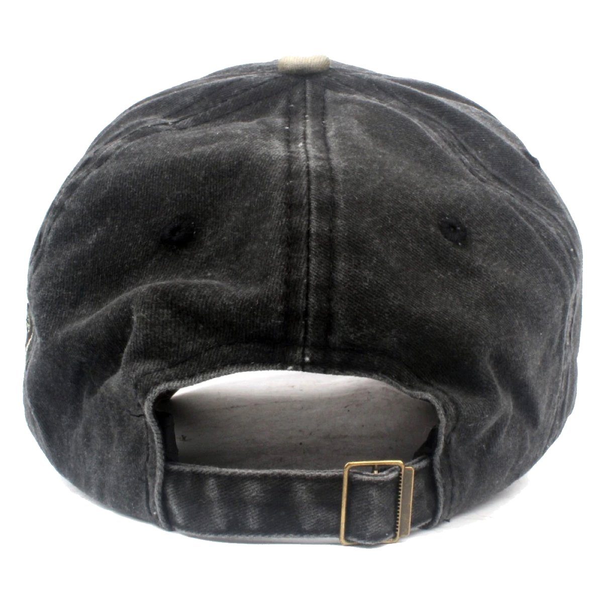 Belüftungslöchern Vintage Kappe schwarz Washed Used Cap Eagle Sporty mit Baseball Retro Cap Style Look