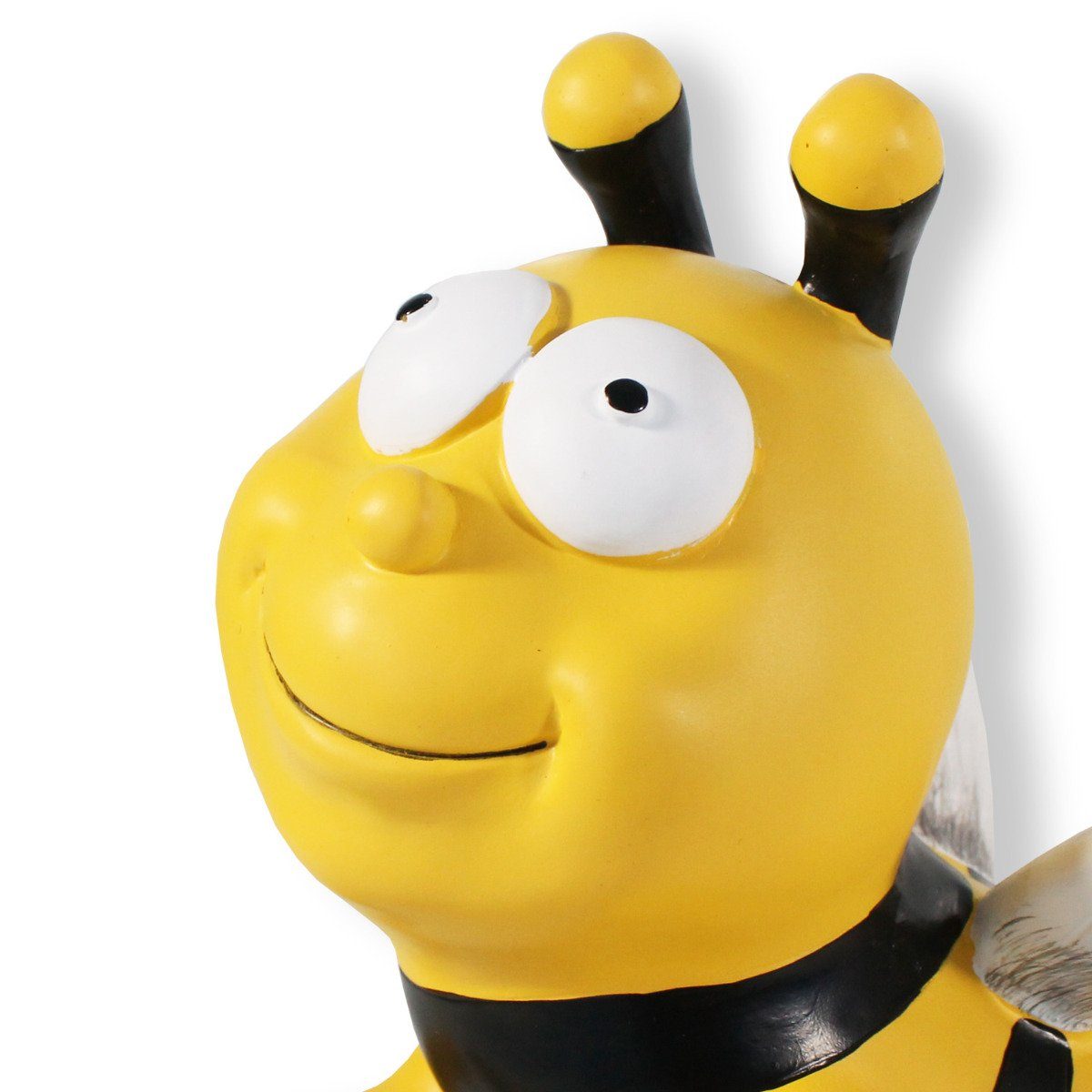 handbemalt, Deko, auf fliegend Figur Bienen colourliving Tierfigur wetterfest, Stab ist möglich Montage schwebende Biene Gartenstecker