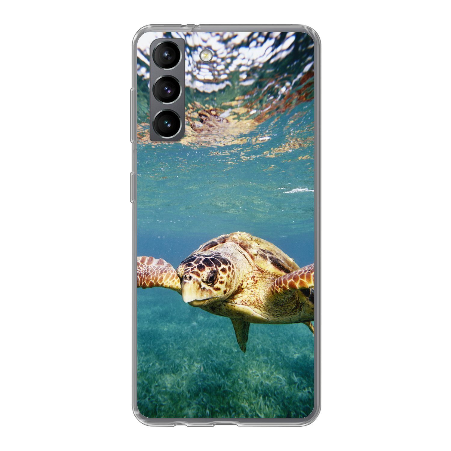 Handyhülle für Samsung Galaxy S21 Schildkröte - Wasser - Blau