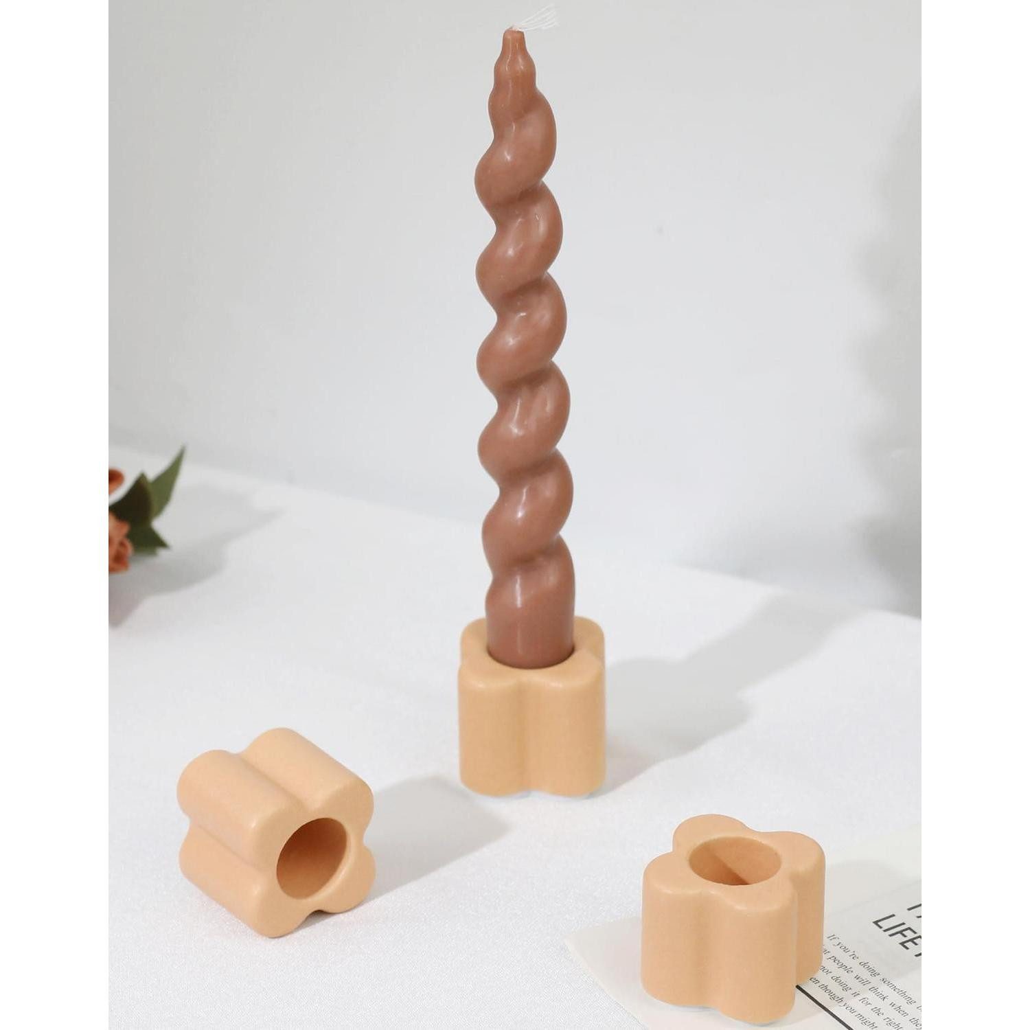 LuxusKollektion Tischkerzenhalter Kerzenständer 3er Set Keramik (3 St)