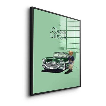 DOTCOMCANVAS® Acrylglasbild Classic Lifestyle - Acrylglas, Acrylglasbild Packard Auto Truck Bär Classic Lifestyle grün hochkant