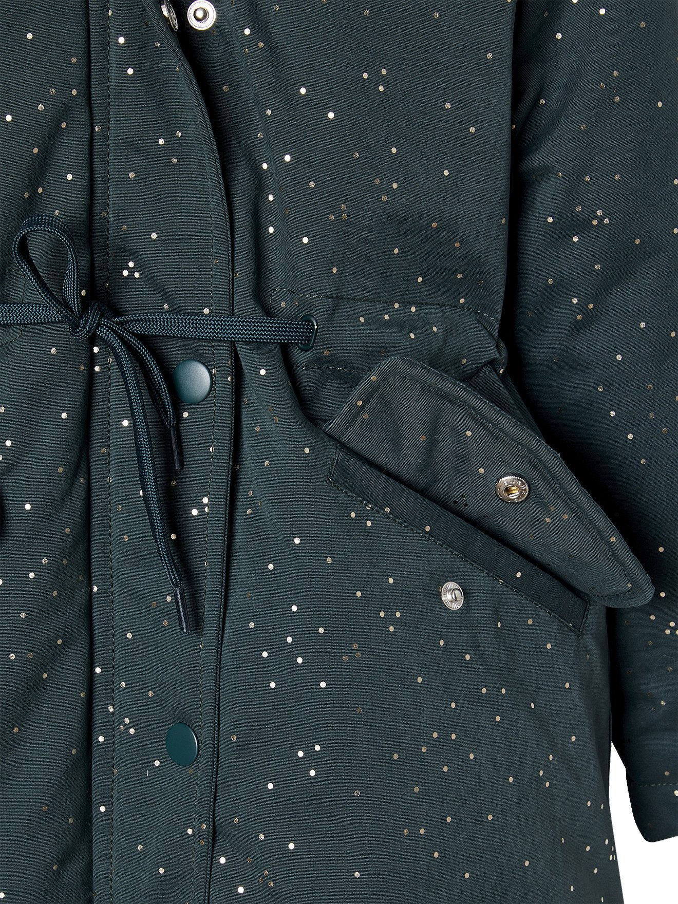 vertbaudet Parka Warme Mädchen Winterjacke mit Glitzer und Webpelz Recycling-Wattierung, Glitzer, beschreibbares Namensschild