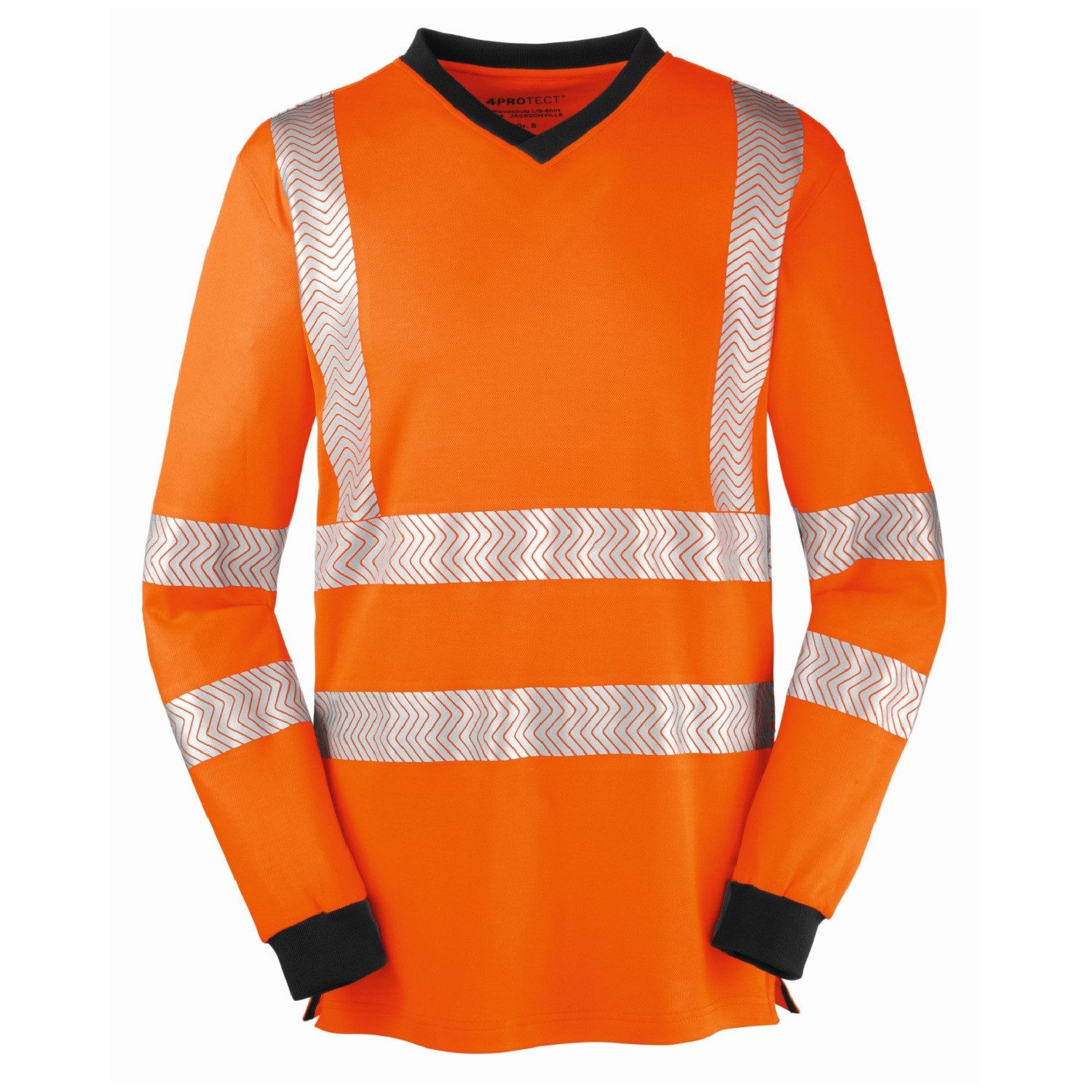 4PROTECT Warnschutz-Shirt Warnschutz Langarmshirt "JACKSONVILLE" UV-Schutz