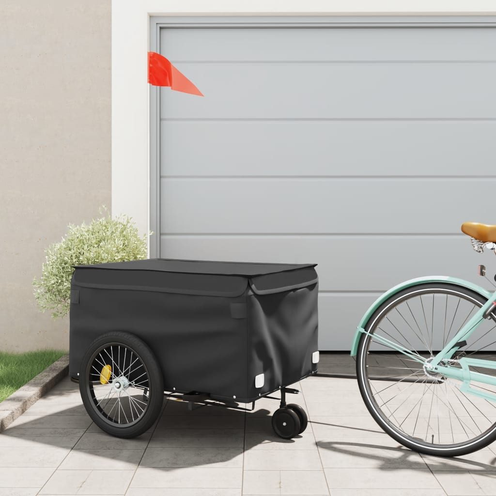 Thumbnail - vidaXL Fahrradkinderanhänger, Fahrradanhänger Schwarz 45 kg Eisen